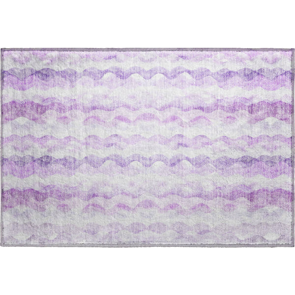 Reykjavik Machine Washable Coastal Purple Rug 1'8" x 2'6"
