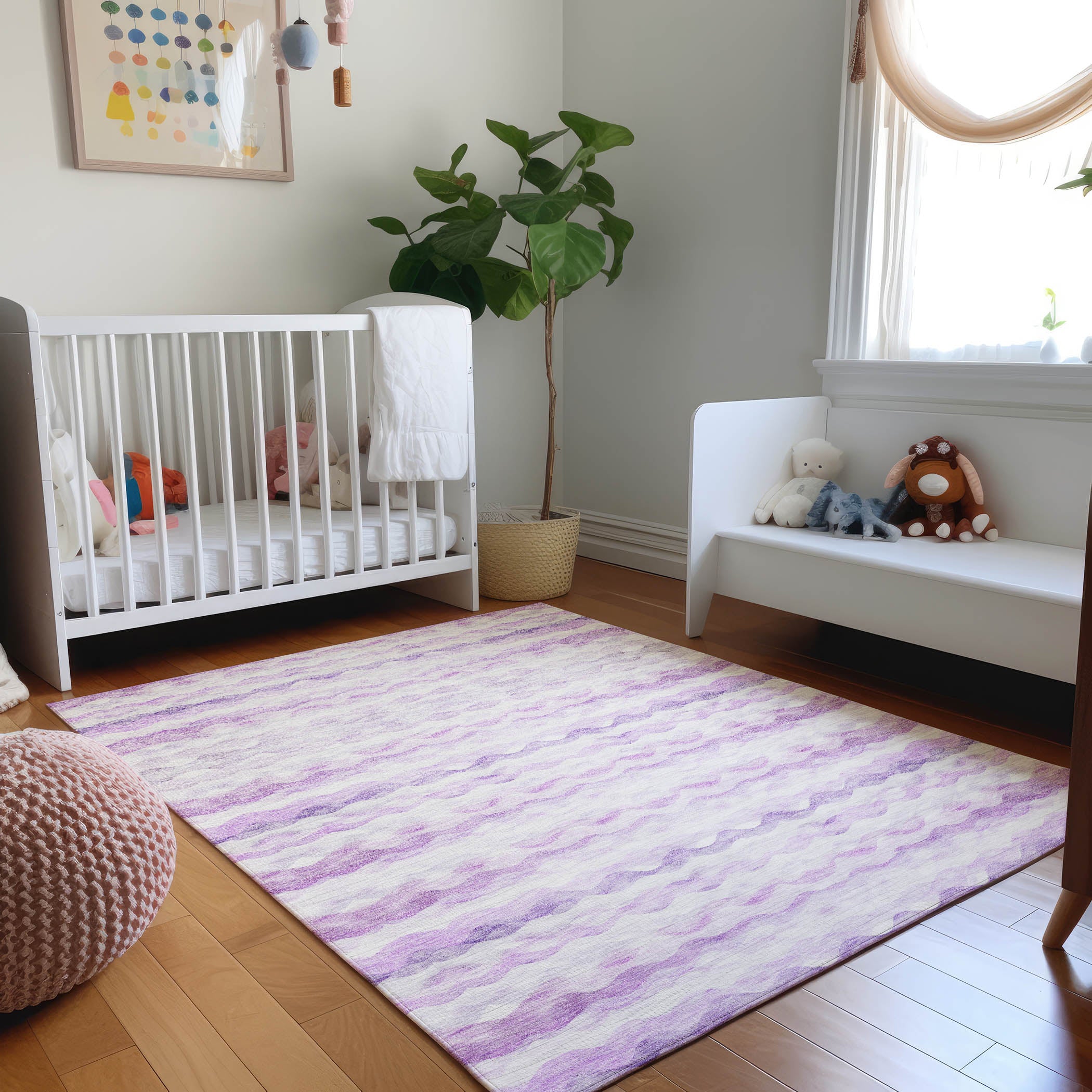 Reykjavik Machine Washable Coastal Purple Rug 2'6" x 3'10" #shape_Rectangle