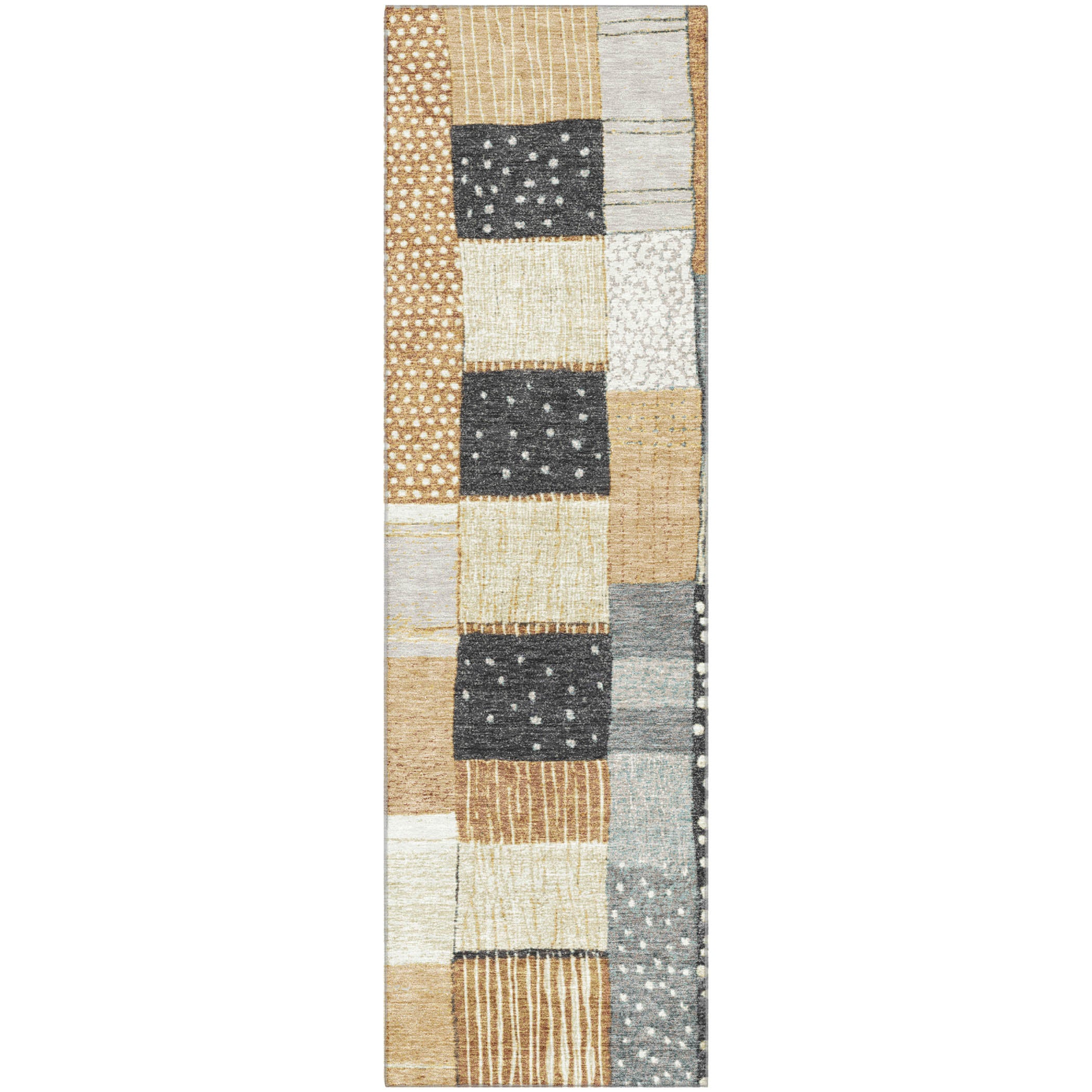 Bergen Machine Washable Transitional Black Rug 2'3" x 7'6" #shape_Runner