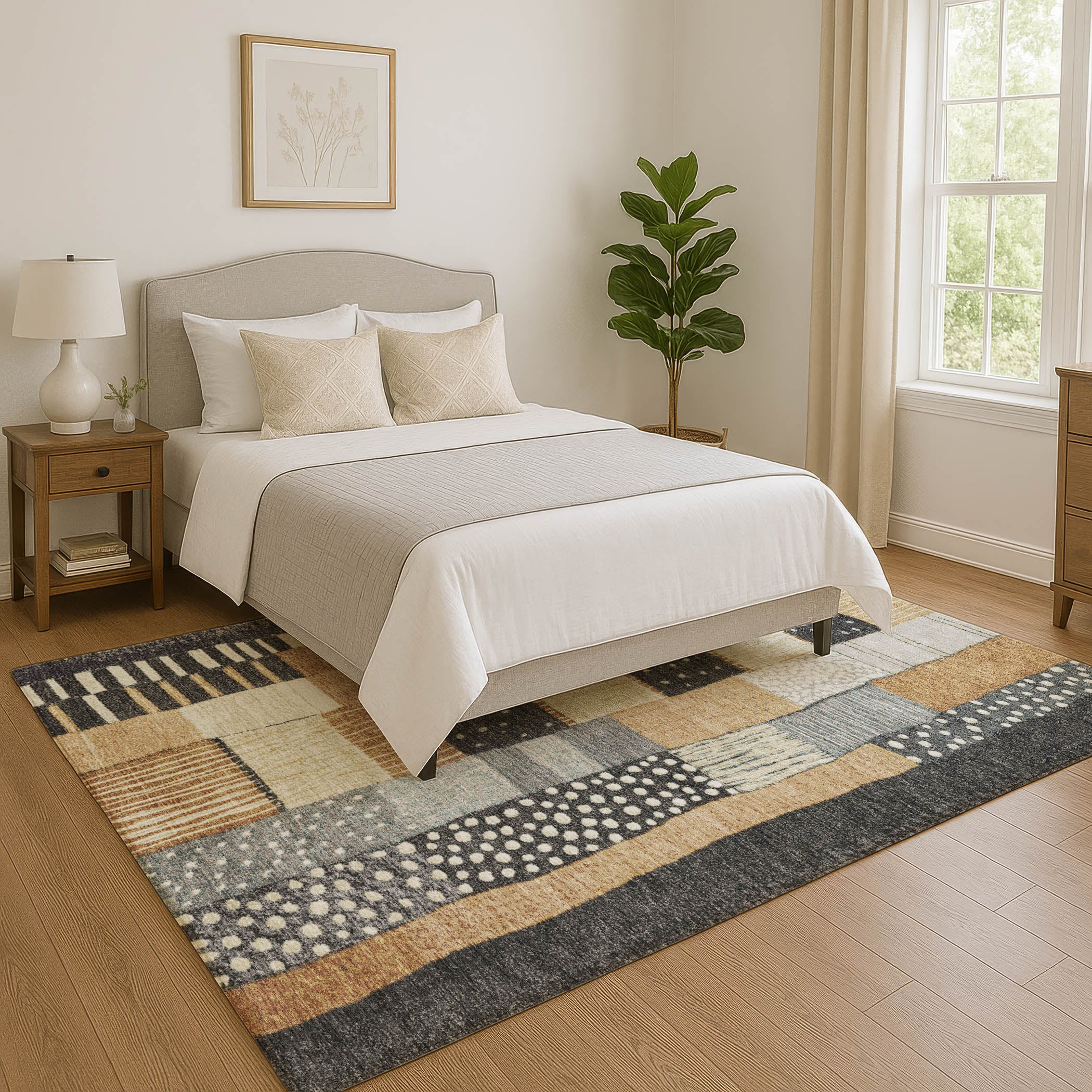 Bergen Machine Washable Transitional Black Rug 2'6" x 3'10" #shape_Rectangle