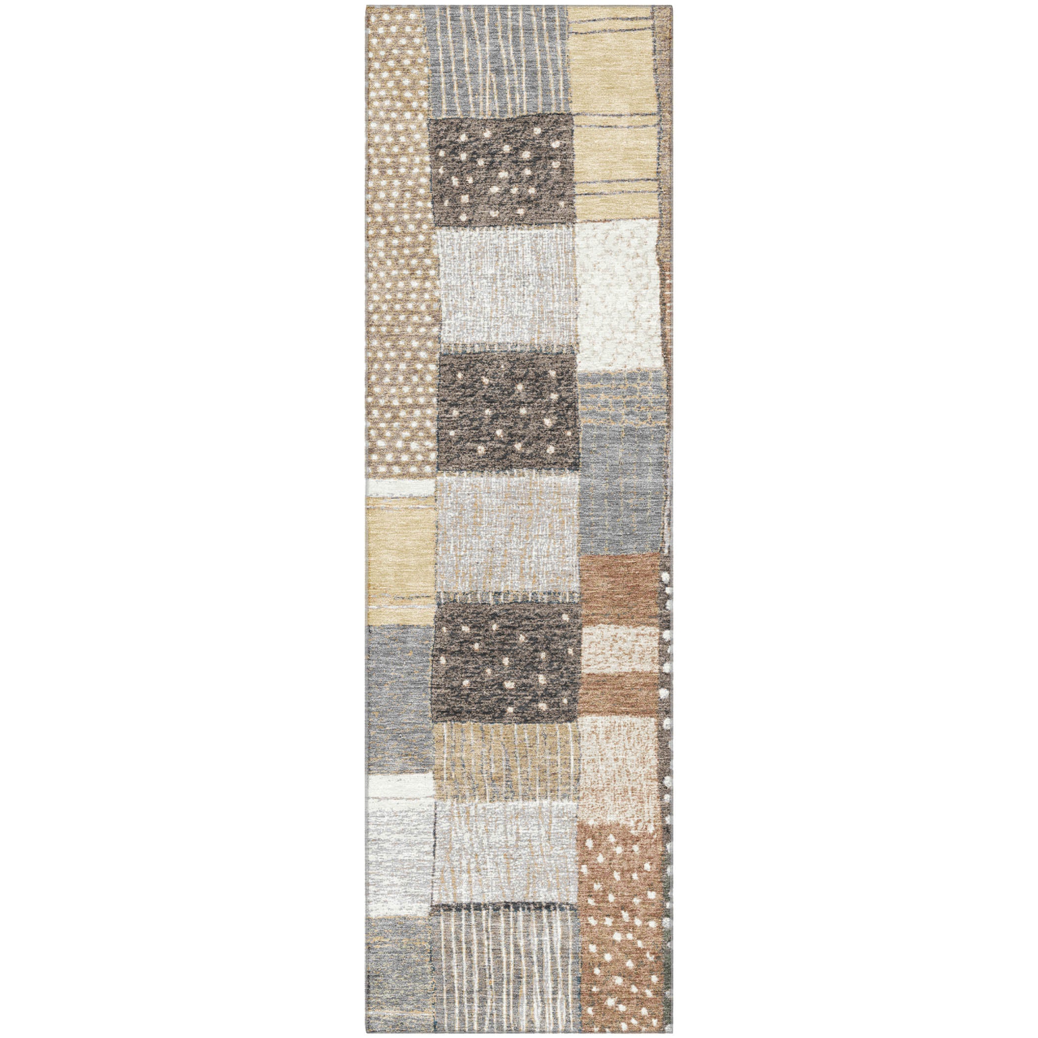 Bergen Machine Washable Transitional Brown Rug 2'3" x 7'6" #shape_Runner