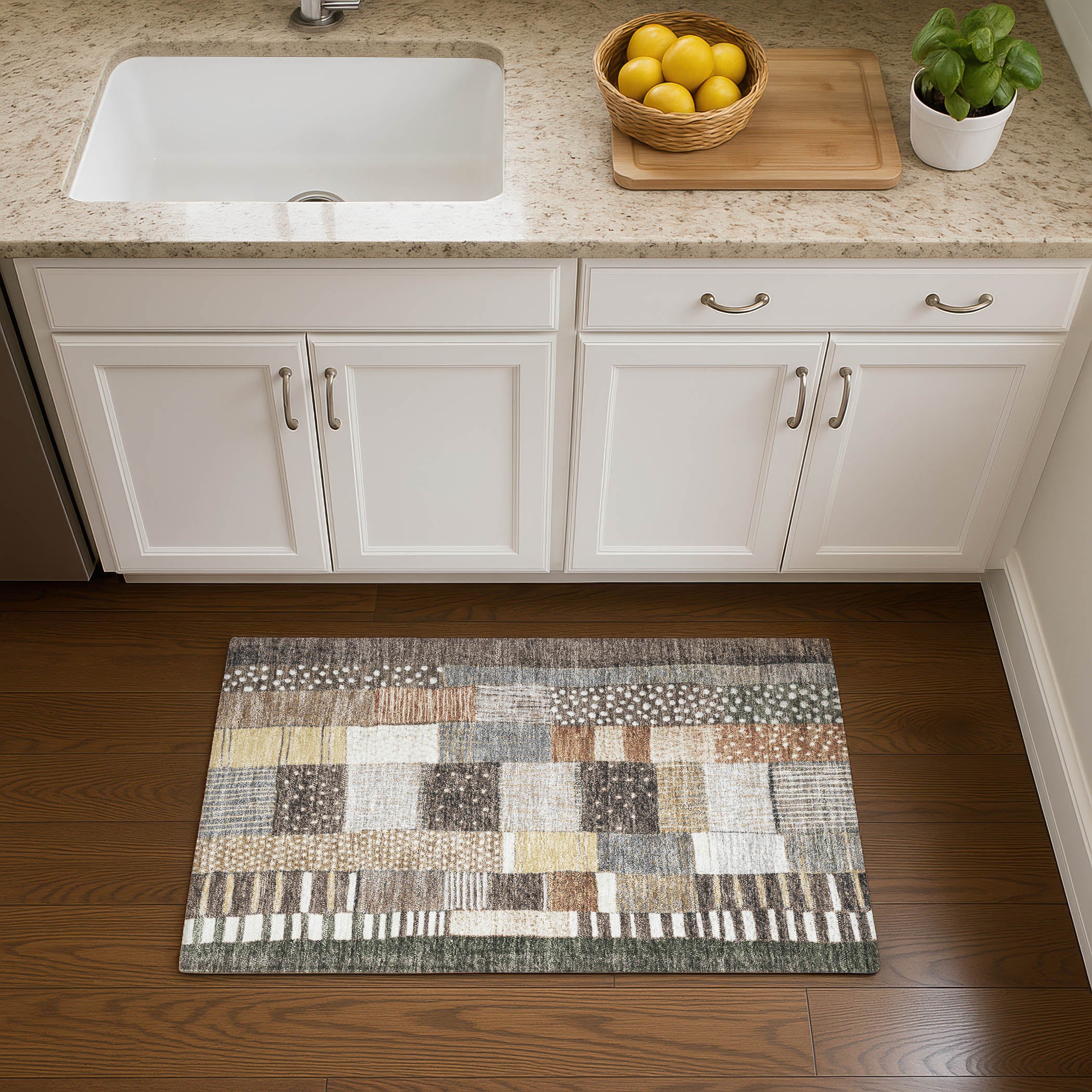 Bergen Machine Washable Transitional Brown Rug 1'8" x 2'6" #shape_Rectangle