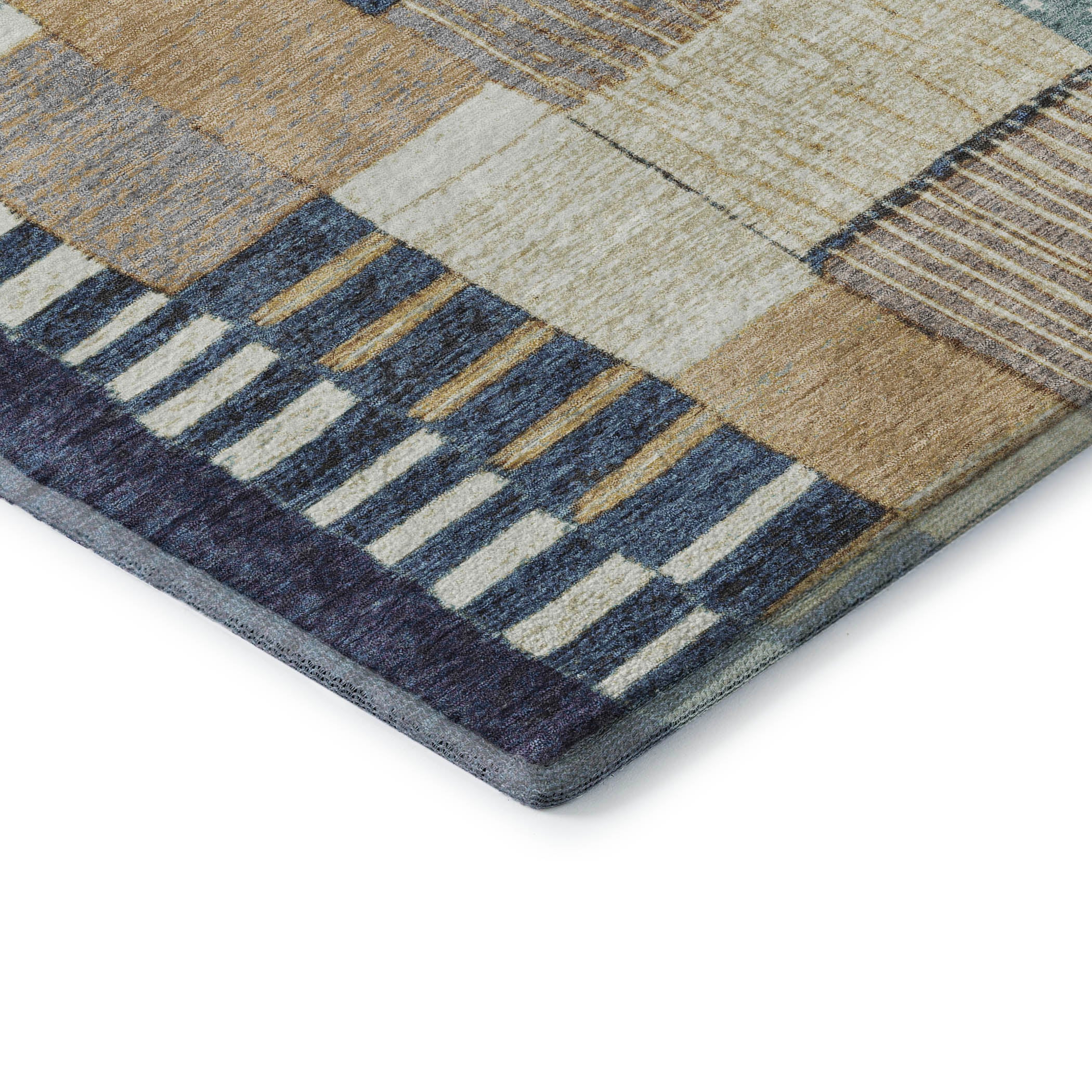 Bergen Machine Washable Transitional Navy Blue Rug 1'8" x 2'6" #shape_Rectangle