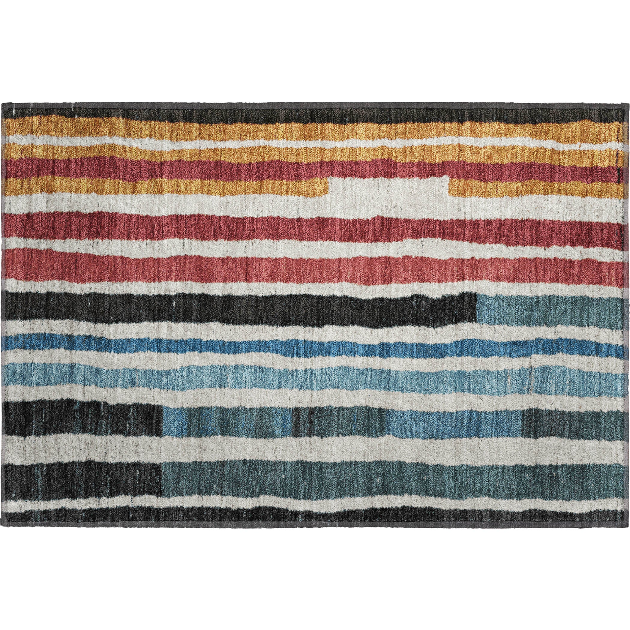 Kotor Machine Washable Transitional Black Rug 1'8" x 2'6" #shape_Rectangle