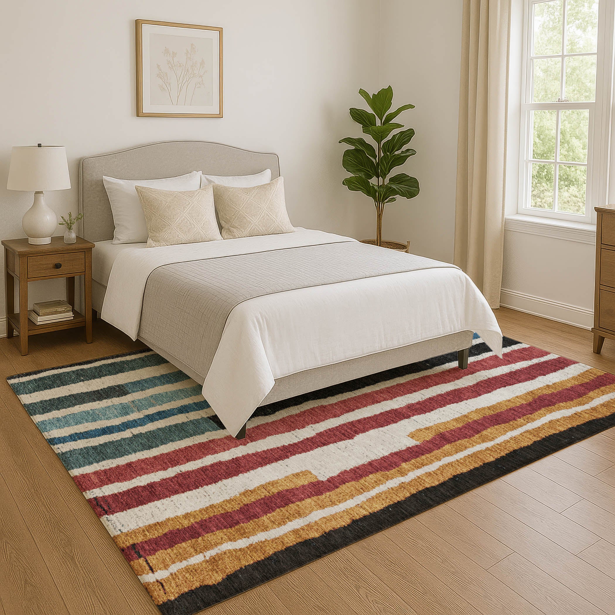 Kotor Machine Washable Transitional Black Rug 2'6" x 3'10" #shape_Rectangle