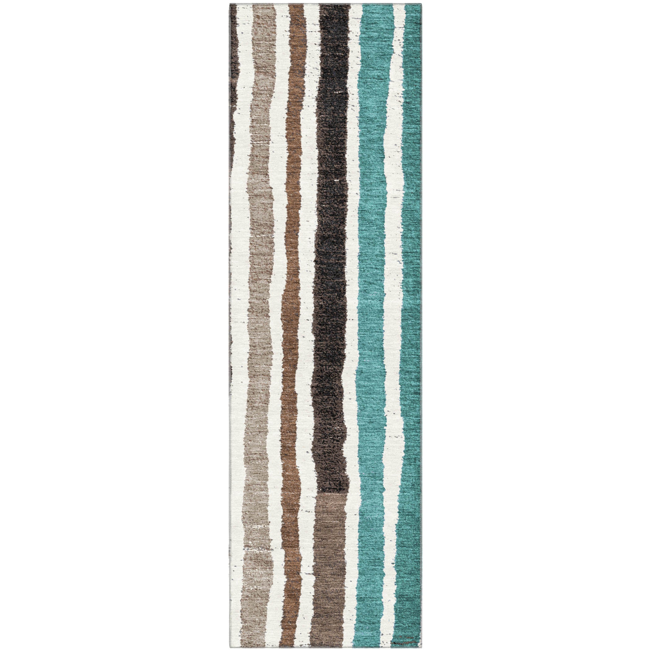 Kotor Machine Washable Transitional Brown Rug 2'3" x 7'6" #shape_Runner