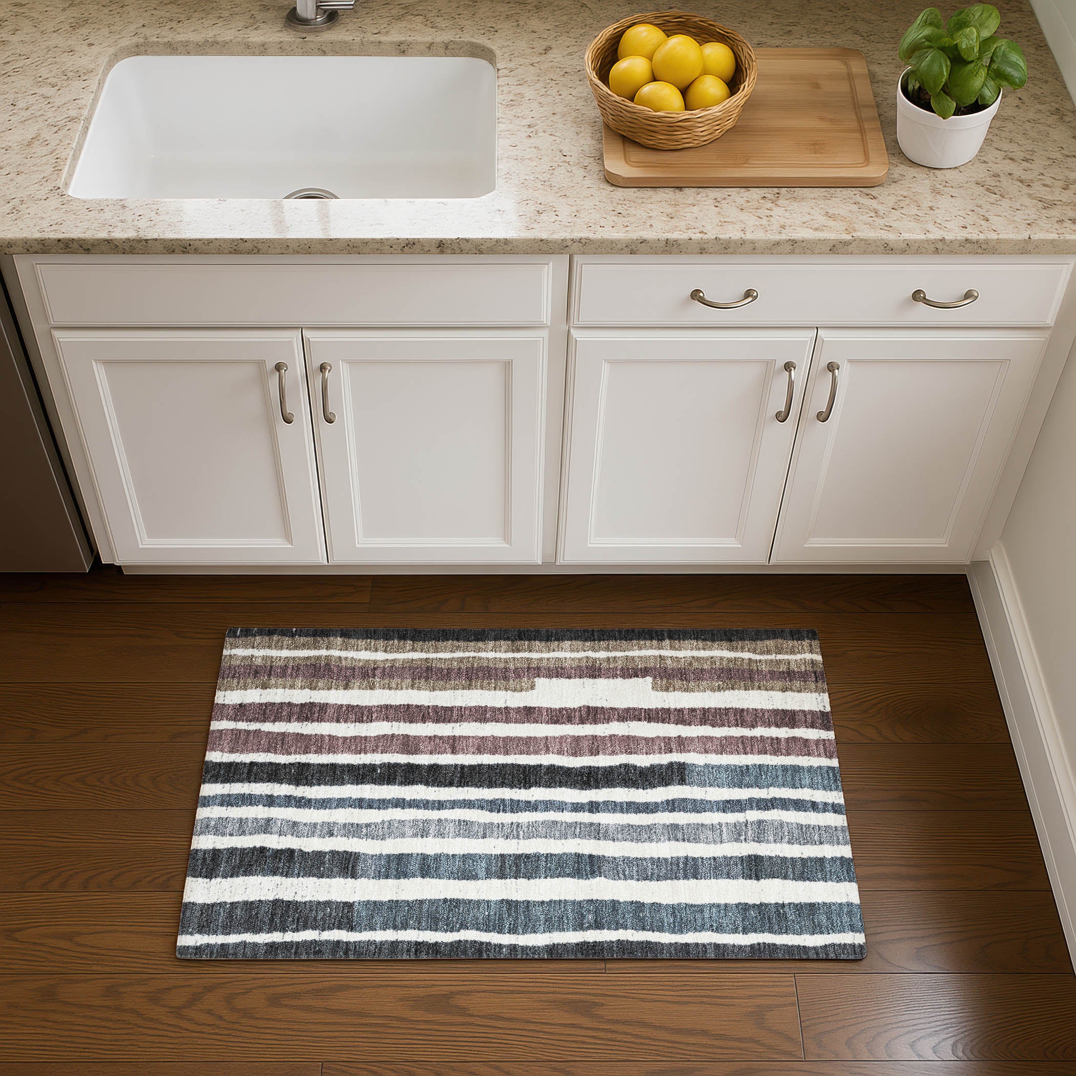 Kotor Machine Washable Transitional Denim Blue Rug 1'8" x 2'6" #shape_Rectangle
