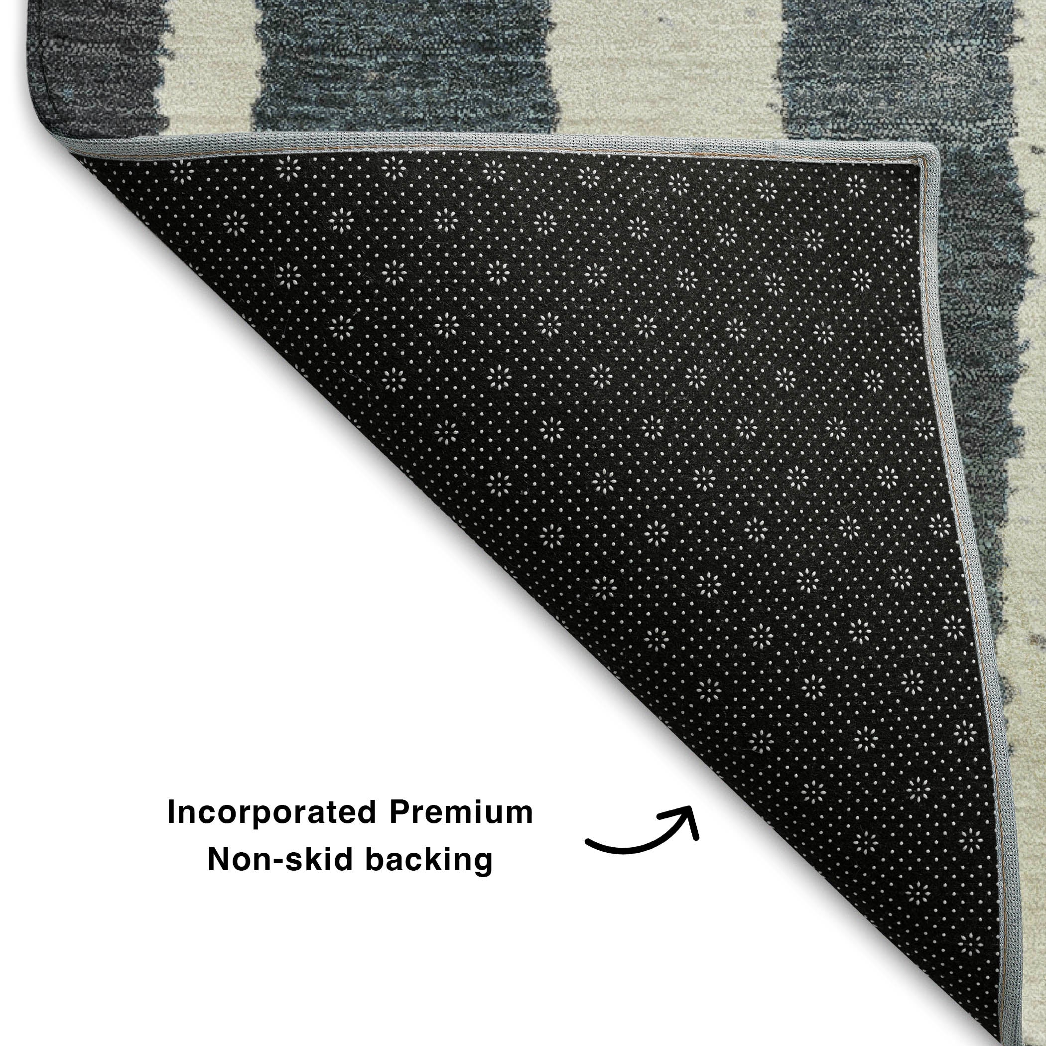 Kotor Machine Washable Transitional Denim Blue Rug 1'8" x 2'6" #shape_Rectangle
