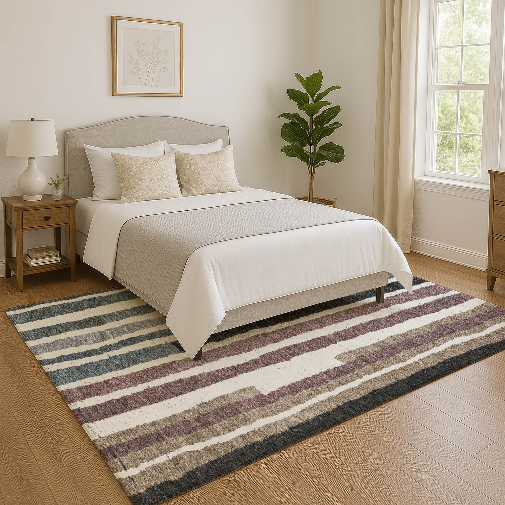 Kotor Machine Washable Transitional Denim Blue Rug 2'6" x 3'10" #shape_Rectangle