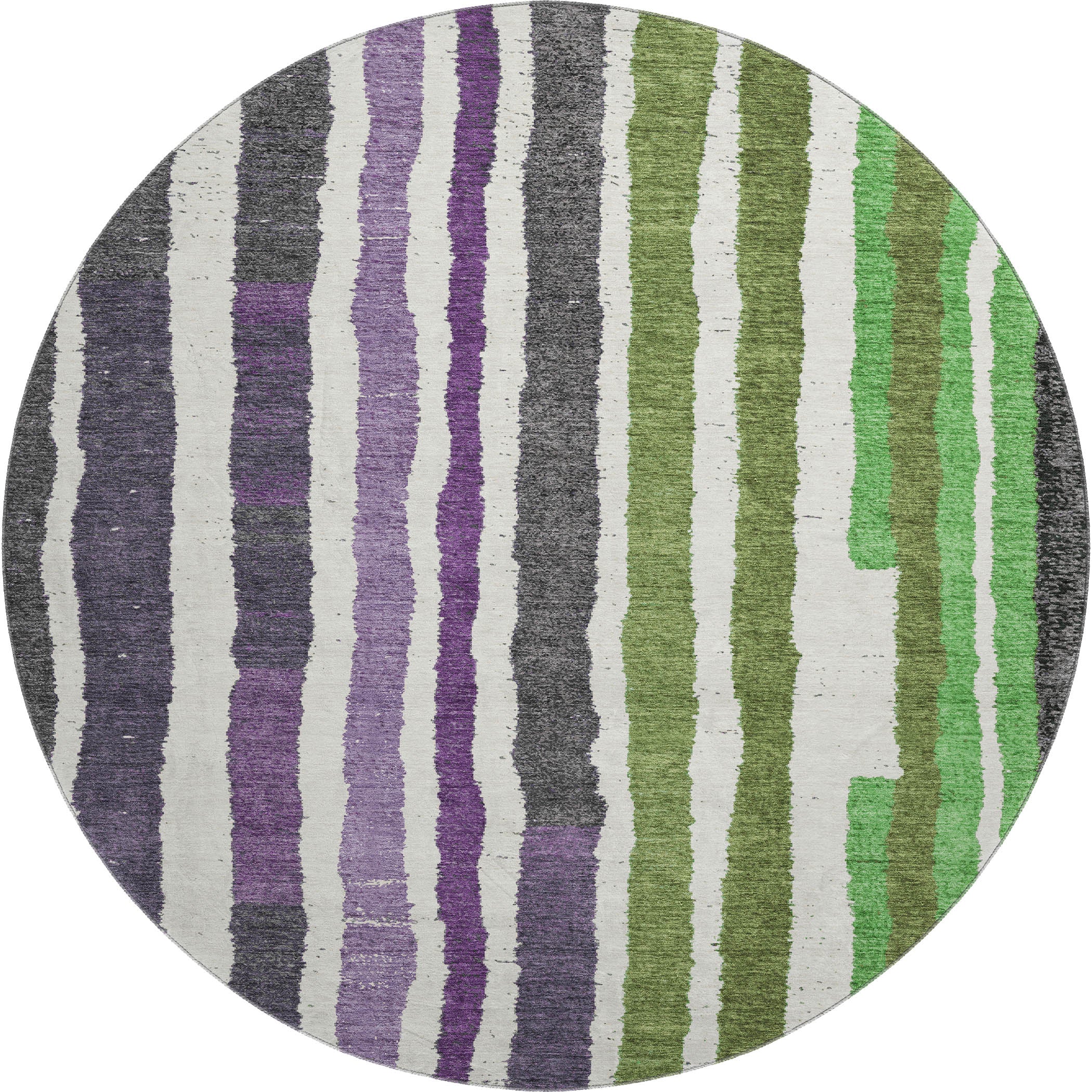 Kotor Machine Washable Transitional Gray Rug 8' x 8' #shape_Round