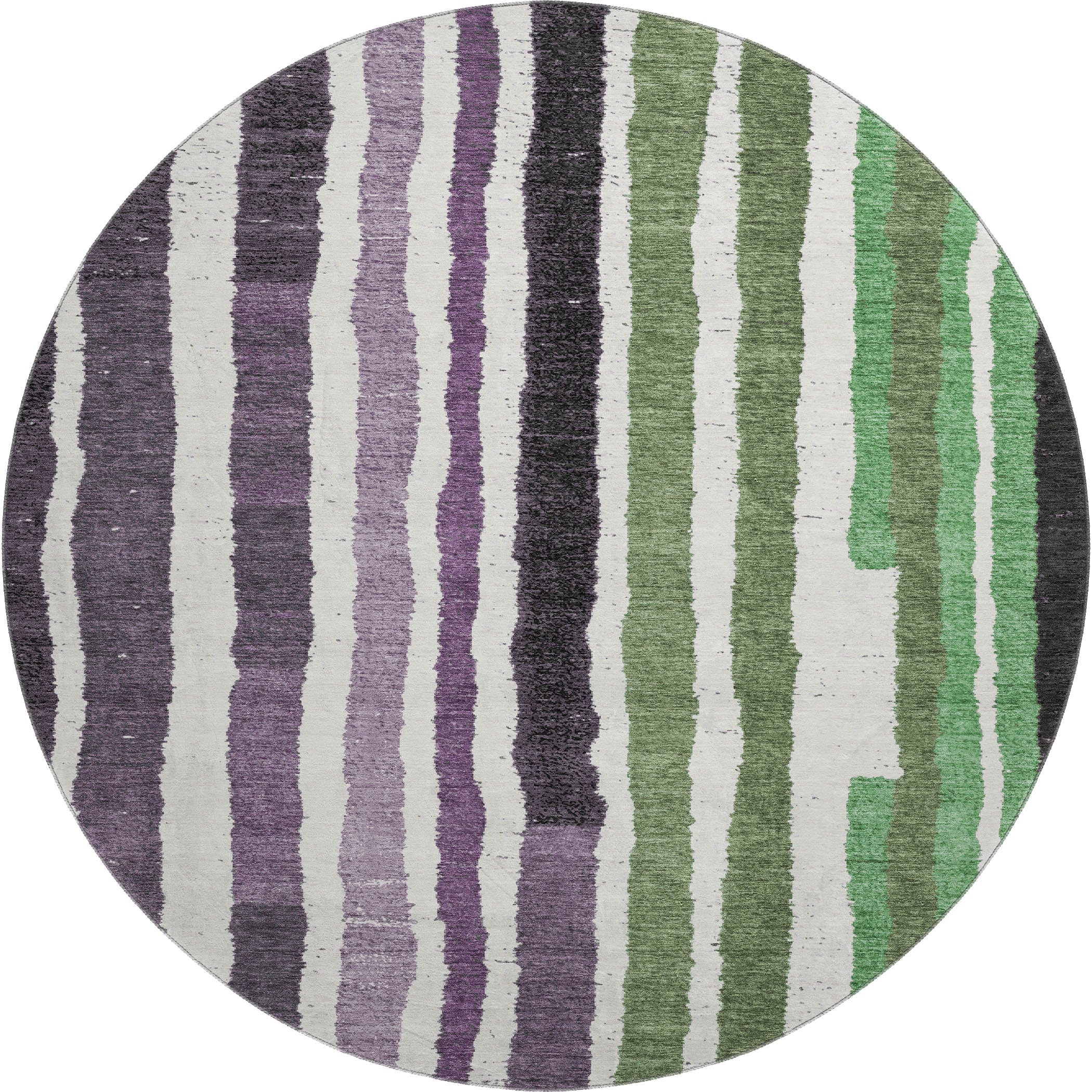 Kotor Machine Washable Transitional Purple Rug 8' x 8' #shape_Round