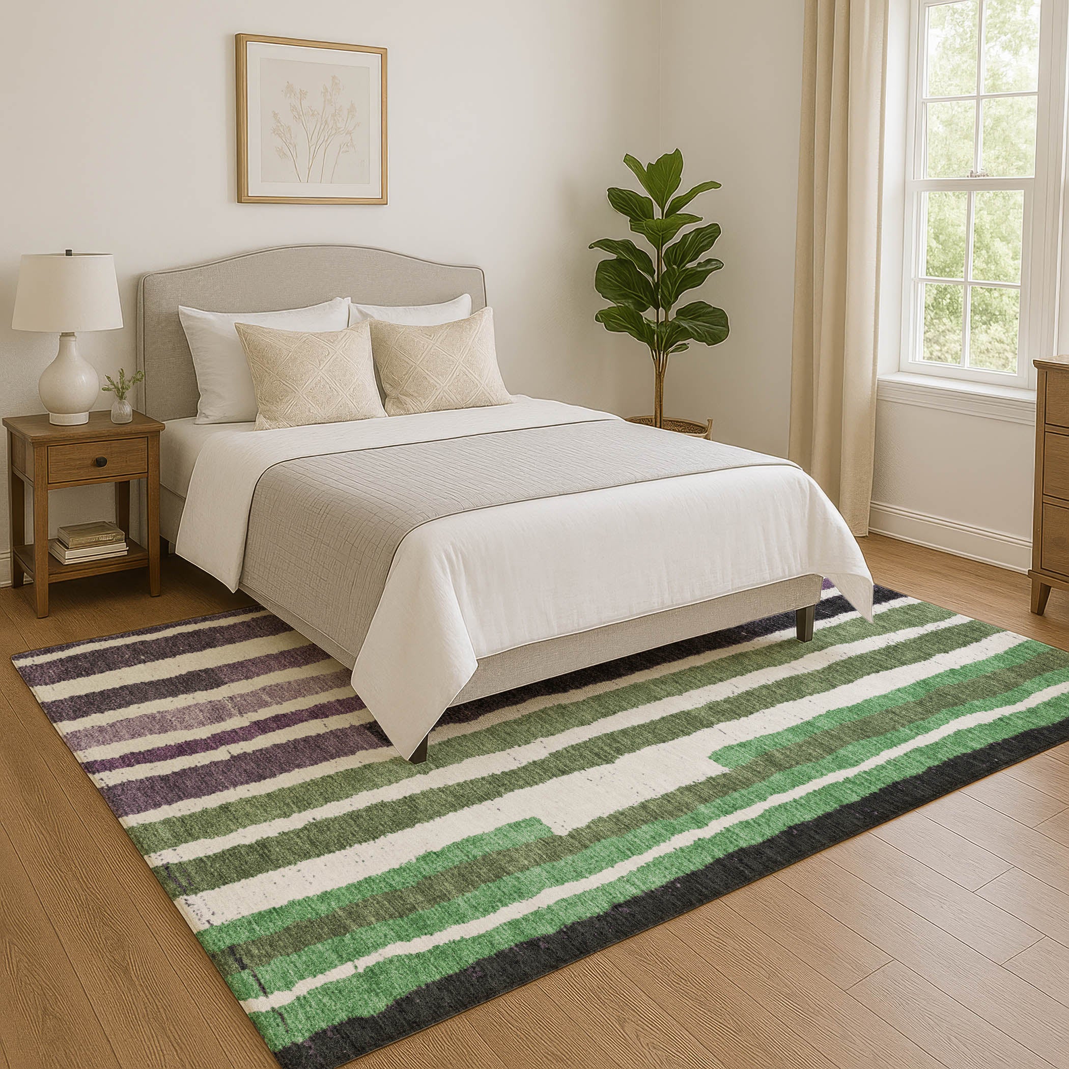 Kotor Machine Washable Transitional Purple Rug 2'6" x 3'10" #shape_Rectangle