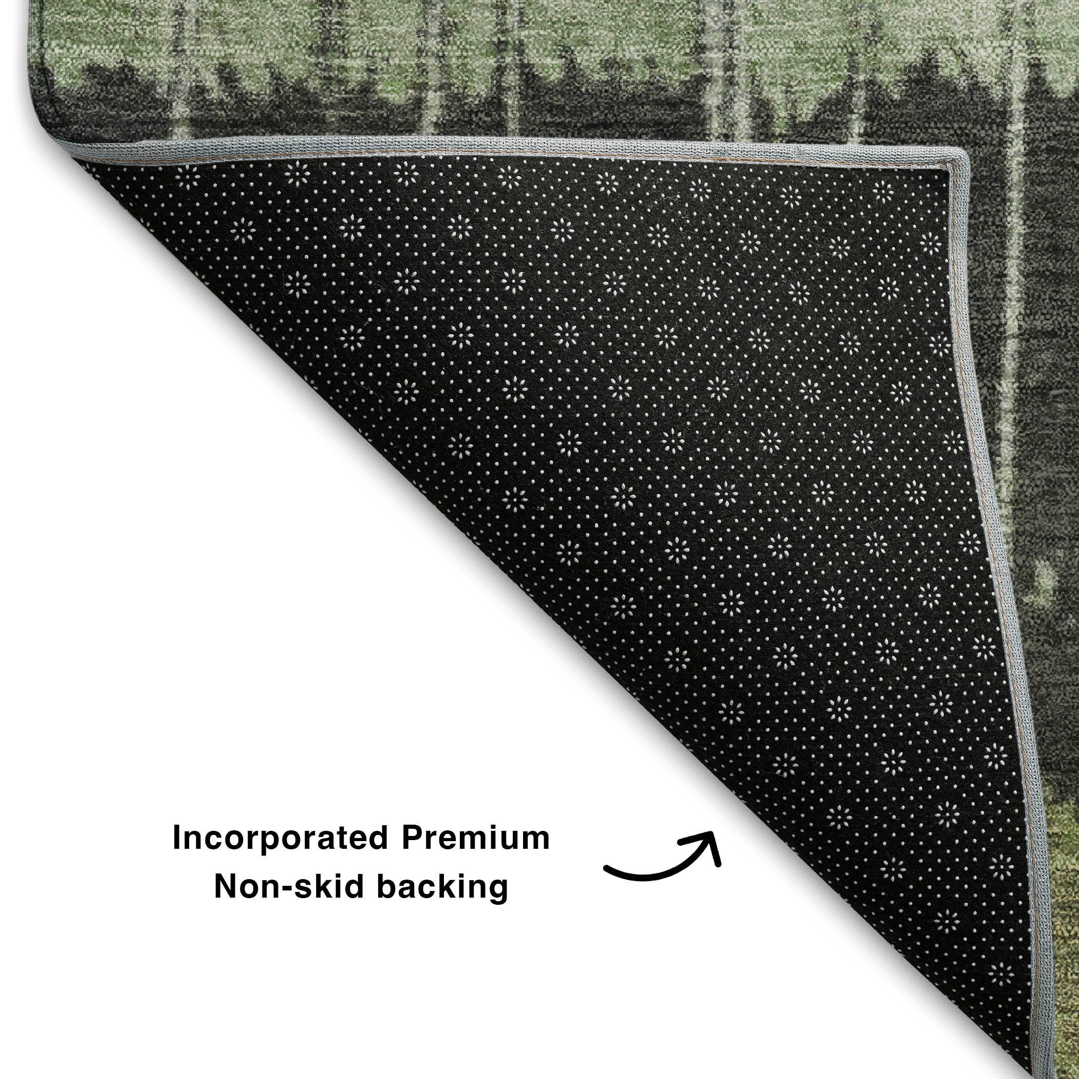 Kotor Machine Washable Transitional Aloe Green Rug 1'8" x 2'6" #shape_Rectangle
