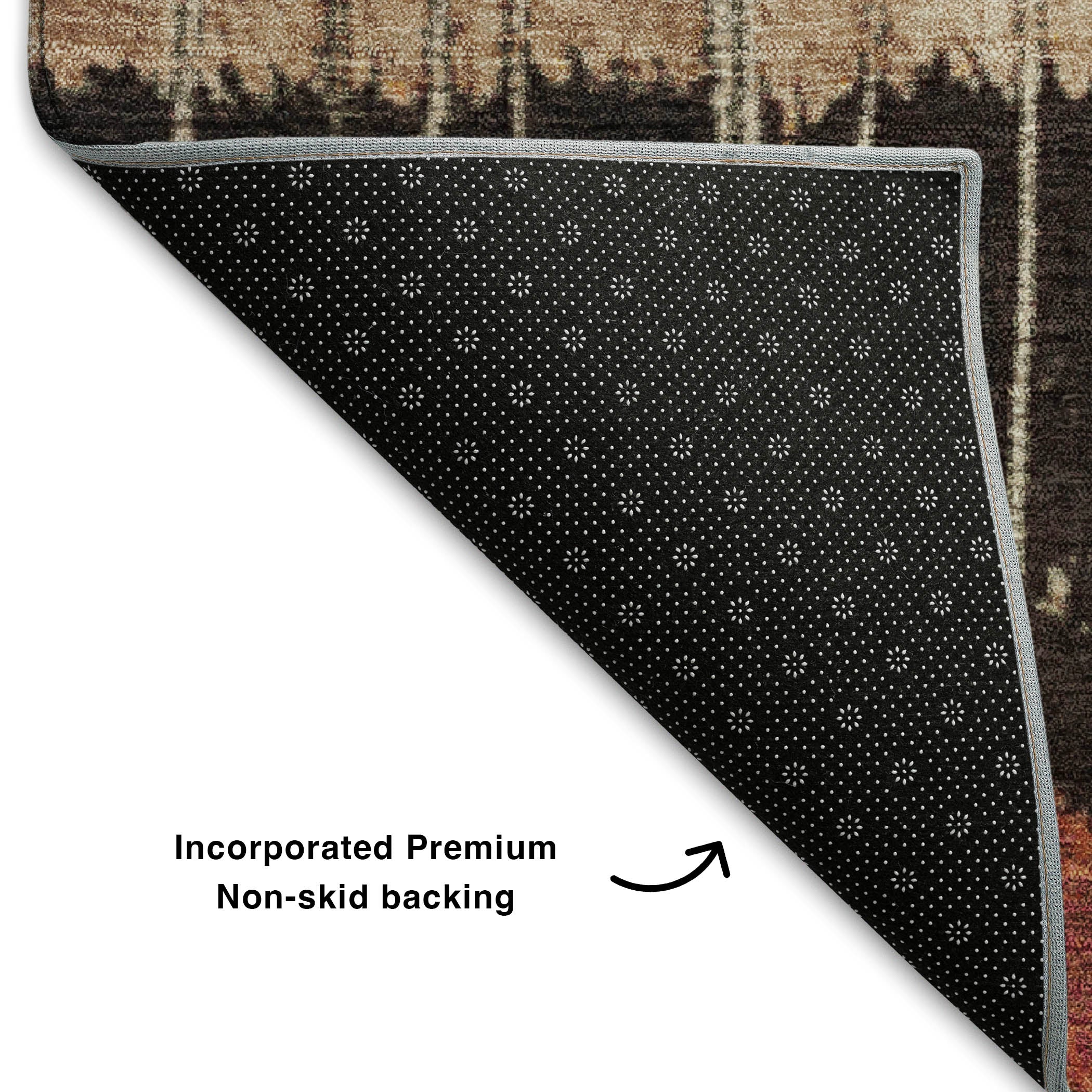 Kotor Machine Washable Transitional Beige Brown Rug 1'8" x 2'6" #shape_Rectangle