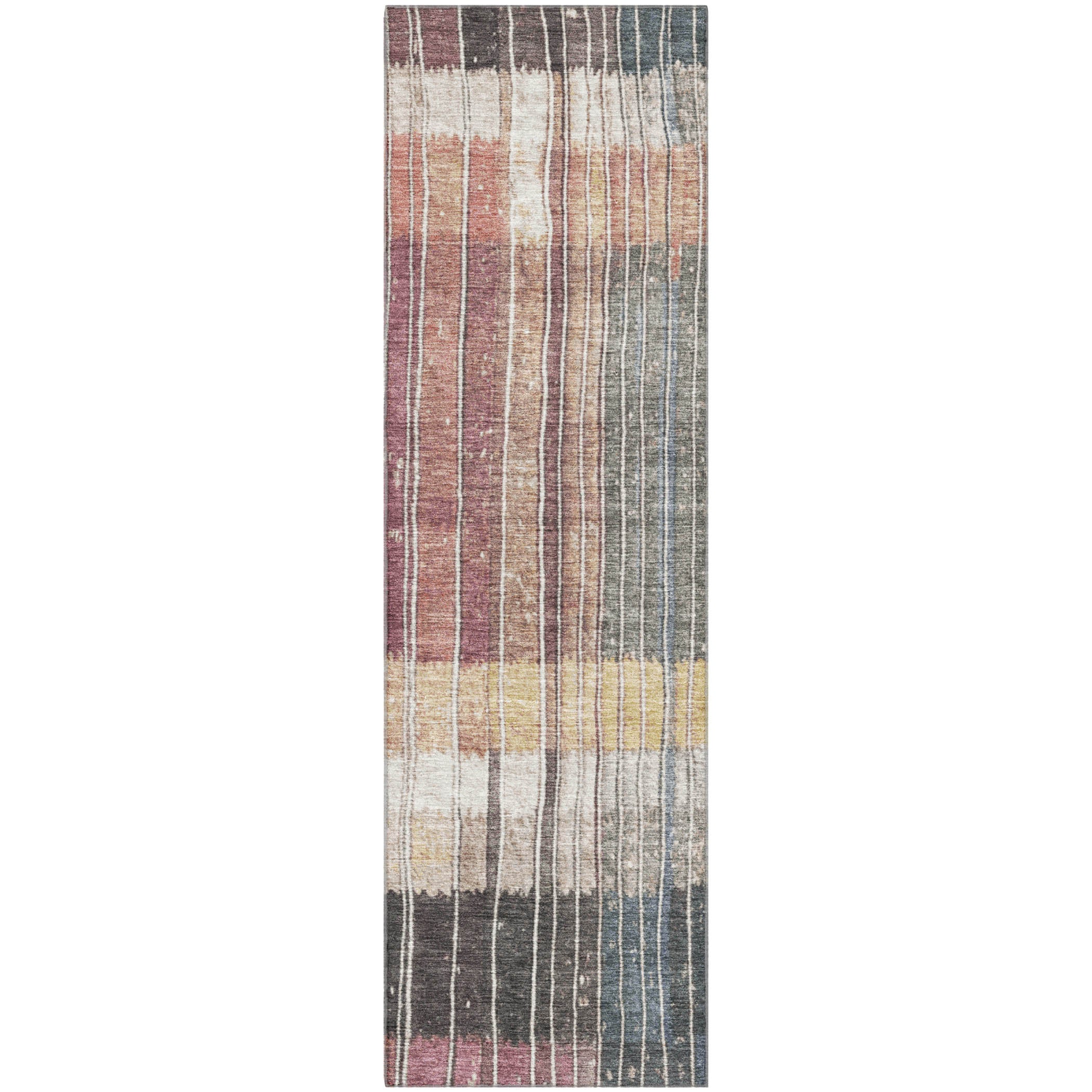 Kotor Machine Washable Transitional Mauve Pink Rug 2'3" x 7'6" #shape_Runner