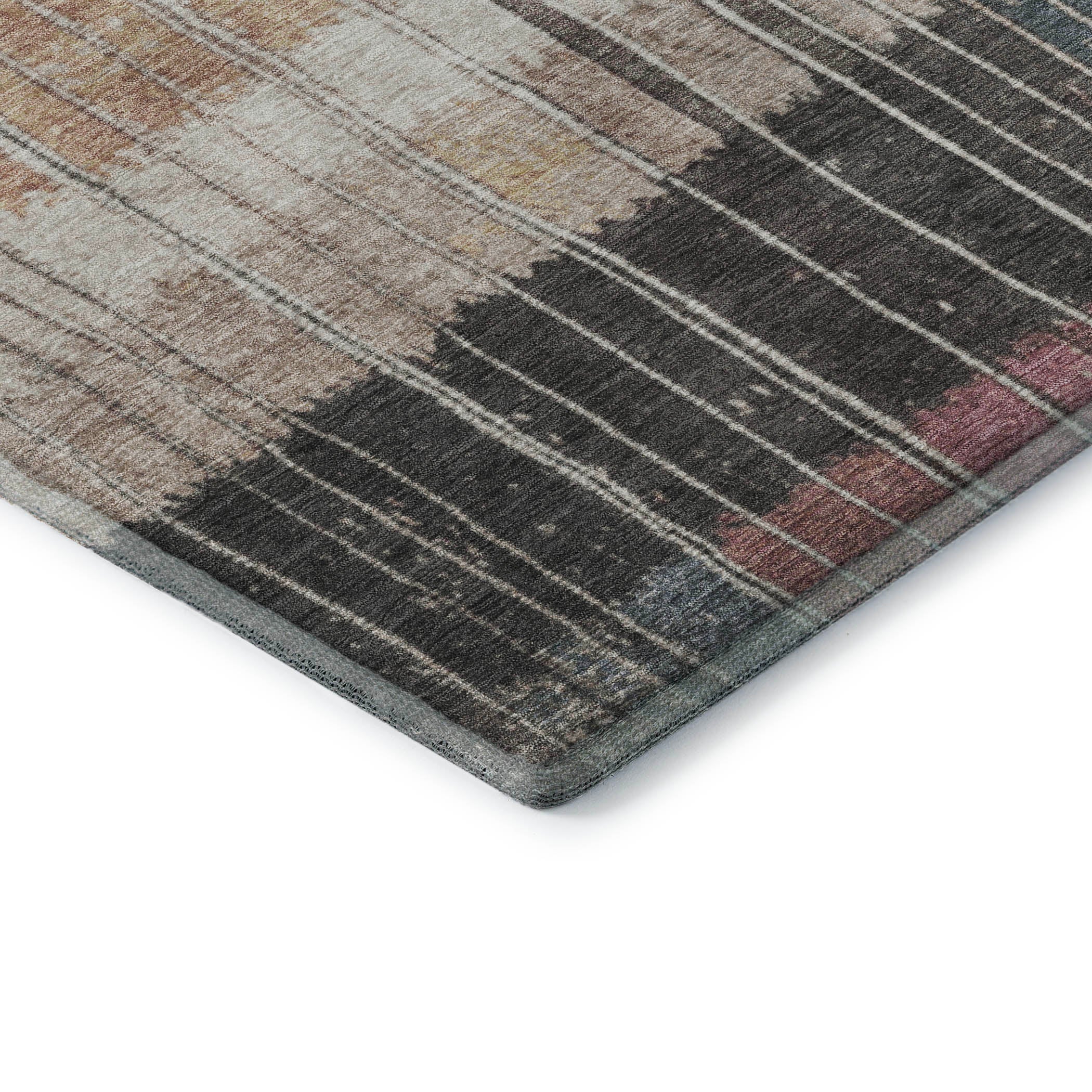 Kotor Machine Washable Transitional Mauve Pink Rug 1'8" x 2'6" #shape_Rectangle