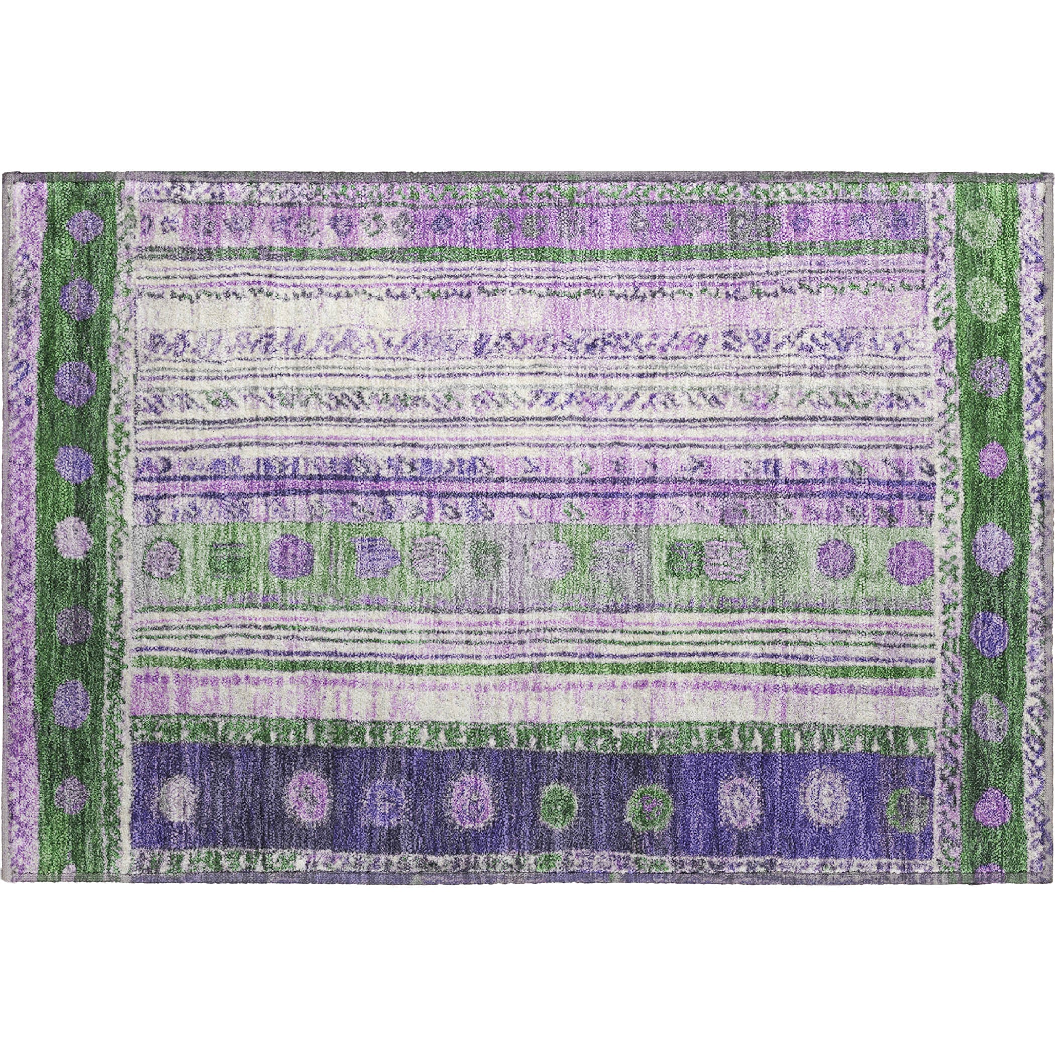 Baku Machine Washable Transitional Green Rug 1'8" x 2'6" #shape_Rectangle