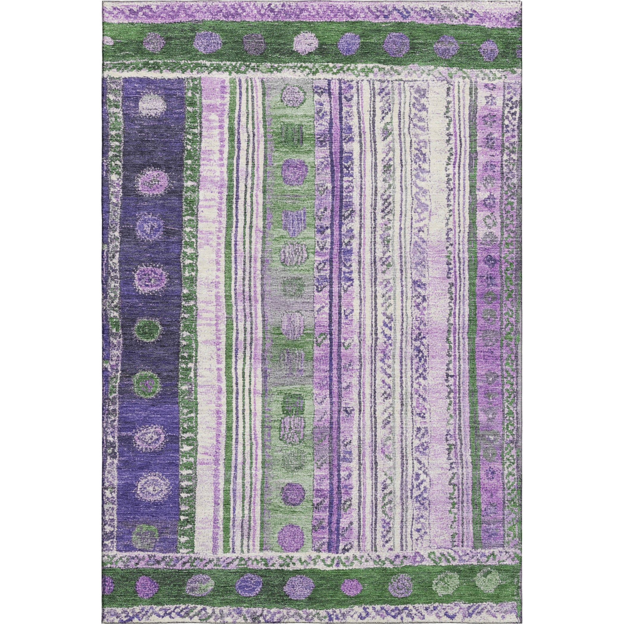 Baku Machine Washable Transitional Green Rug 2'6" x 3'10" #shape_Rectangle