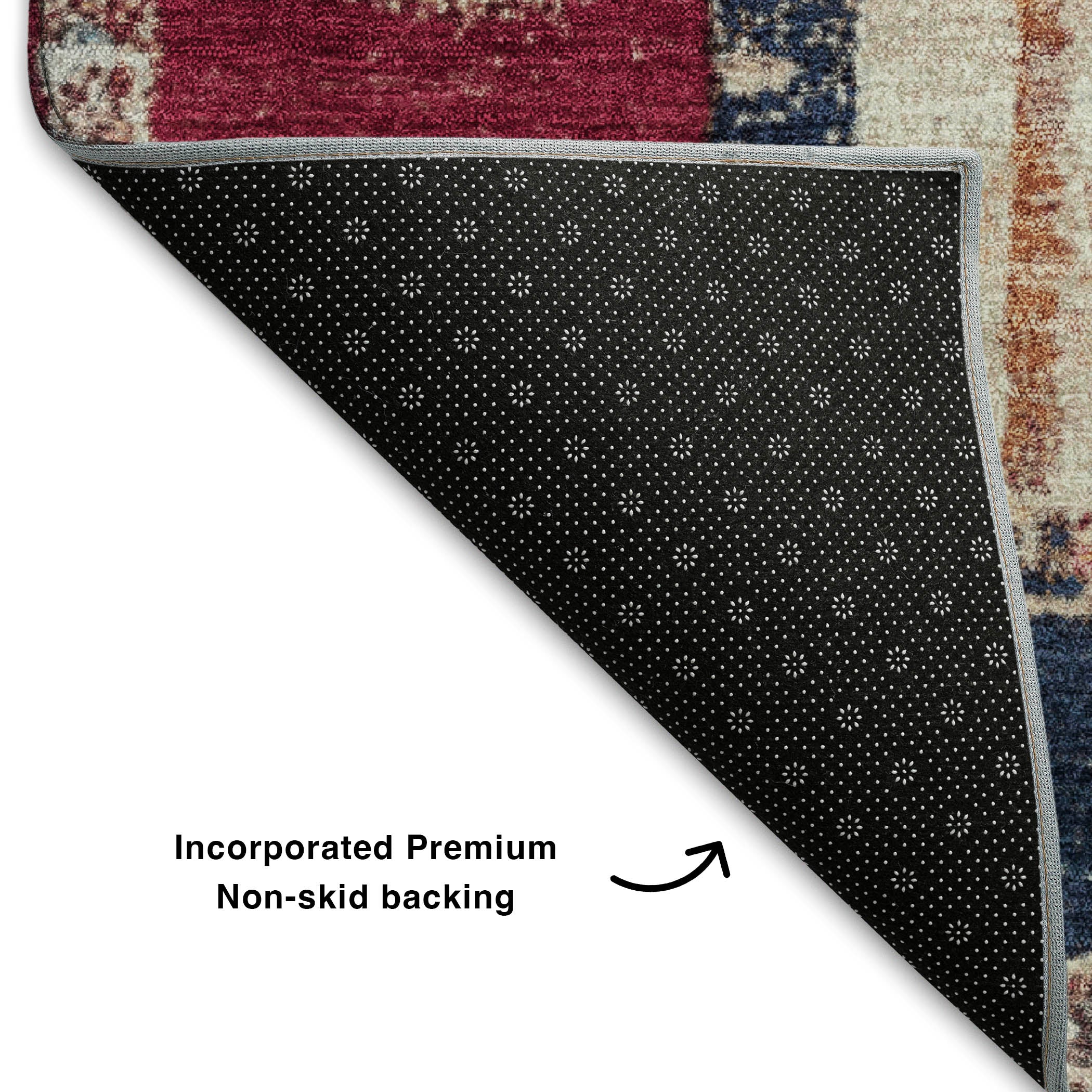 Baku Machine Washable Transitional Navy Blue Rug 1'8" x 2'6" #shape_Rectangle