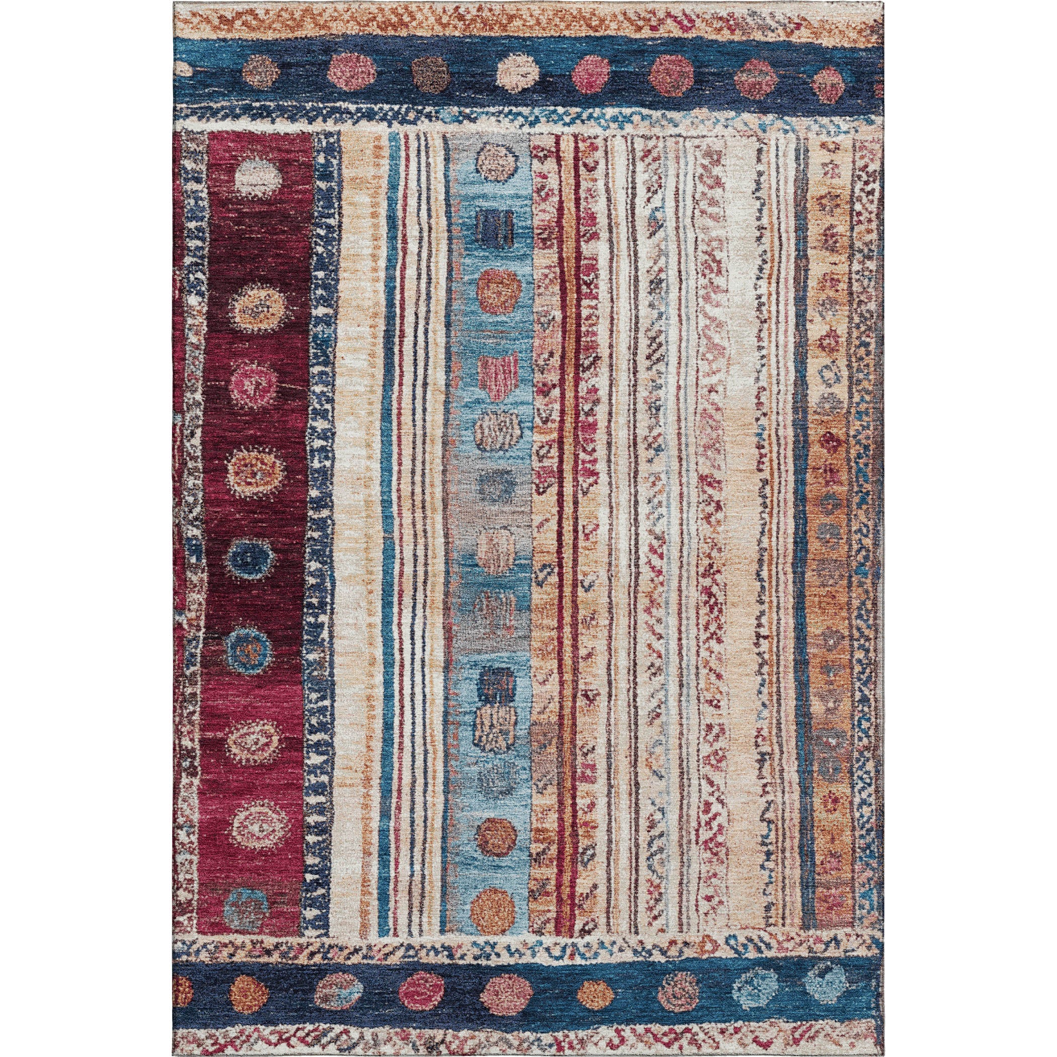 Baku Machine Washable Transitional Navy Blue Rug 2'6" x 3'10" #shape_Rectangle