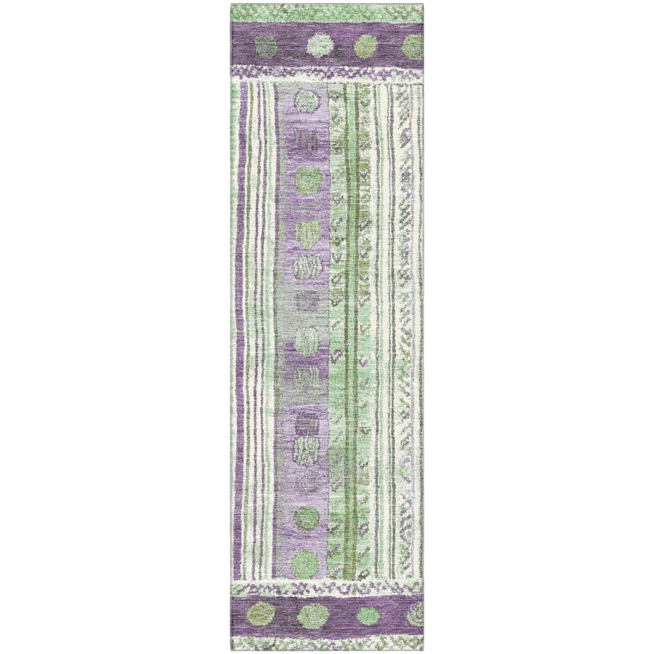 Baku Machine Washable Transitional Purple Rug 2'3" x 7'6" #shape_Runner