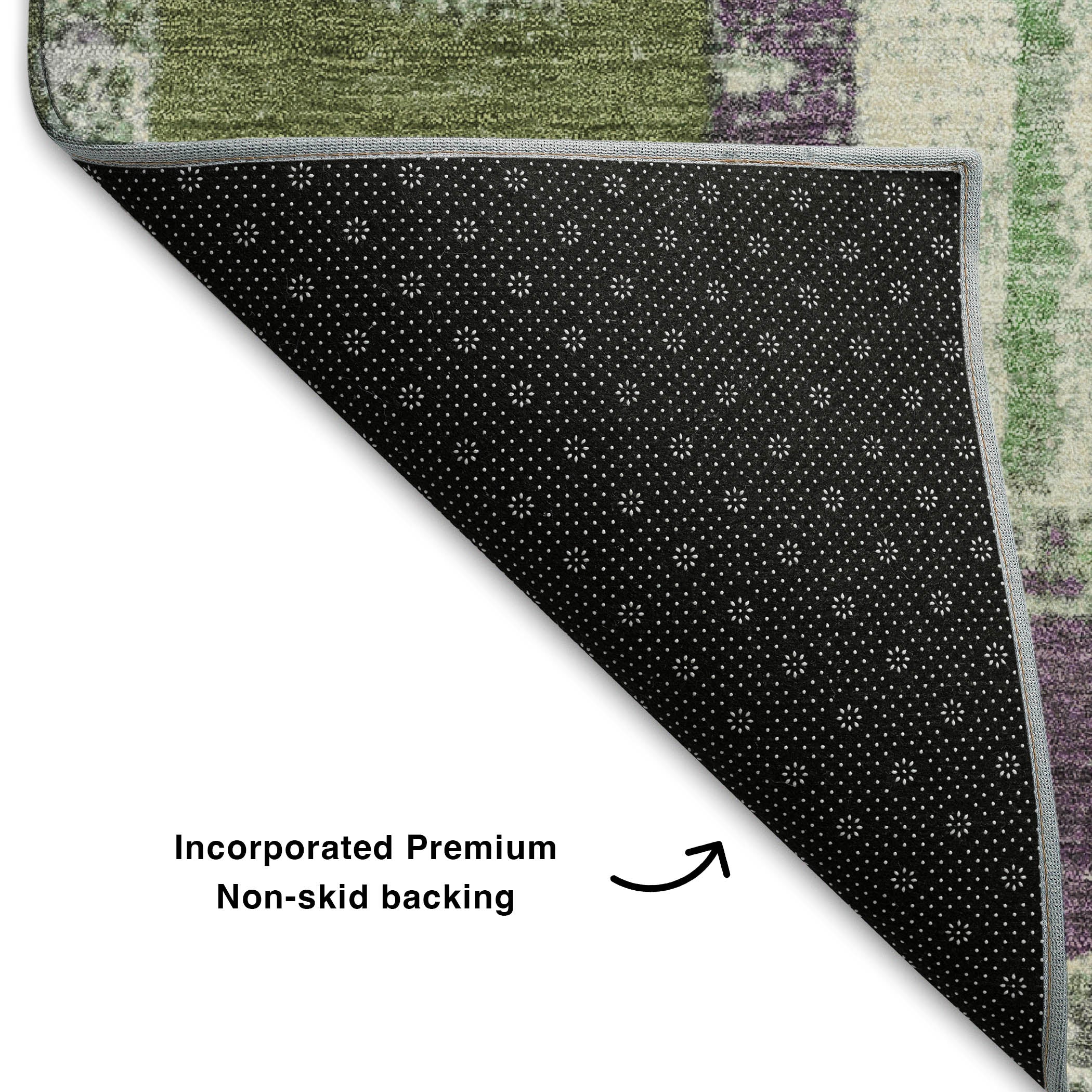 Baku Machine Washable Transitional Purple Rug 1'8" x 2'6" #shape_Rectangle