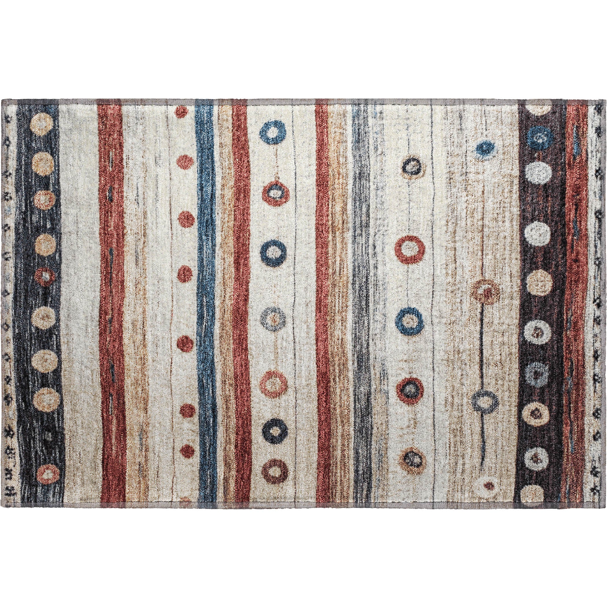 Kathmandu Machine Washable Transitional Beige Brown Rug 1'8" x 2'6" #shape_Rectangle