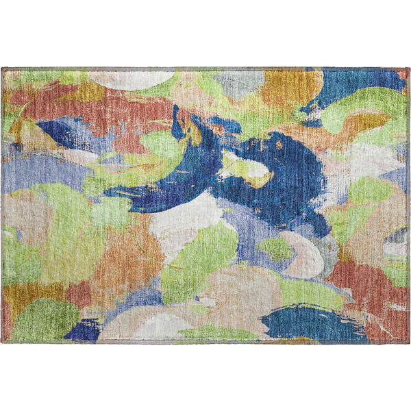 Tallinn Machine Washable Transitional Aloe Green Rug 1'8" x 2'6"