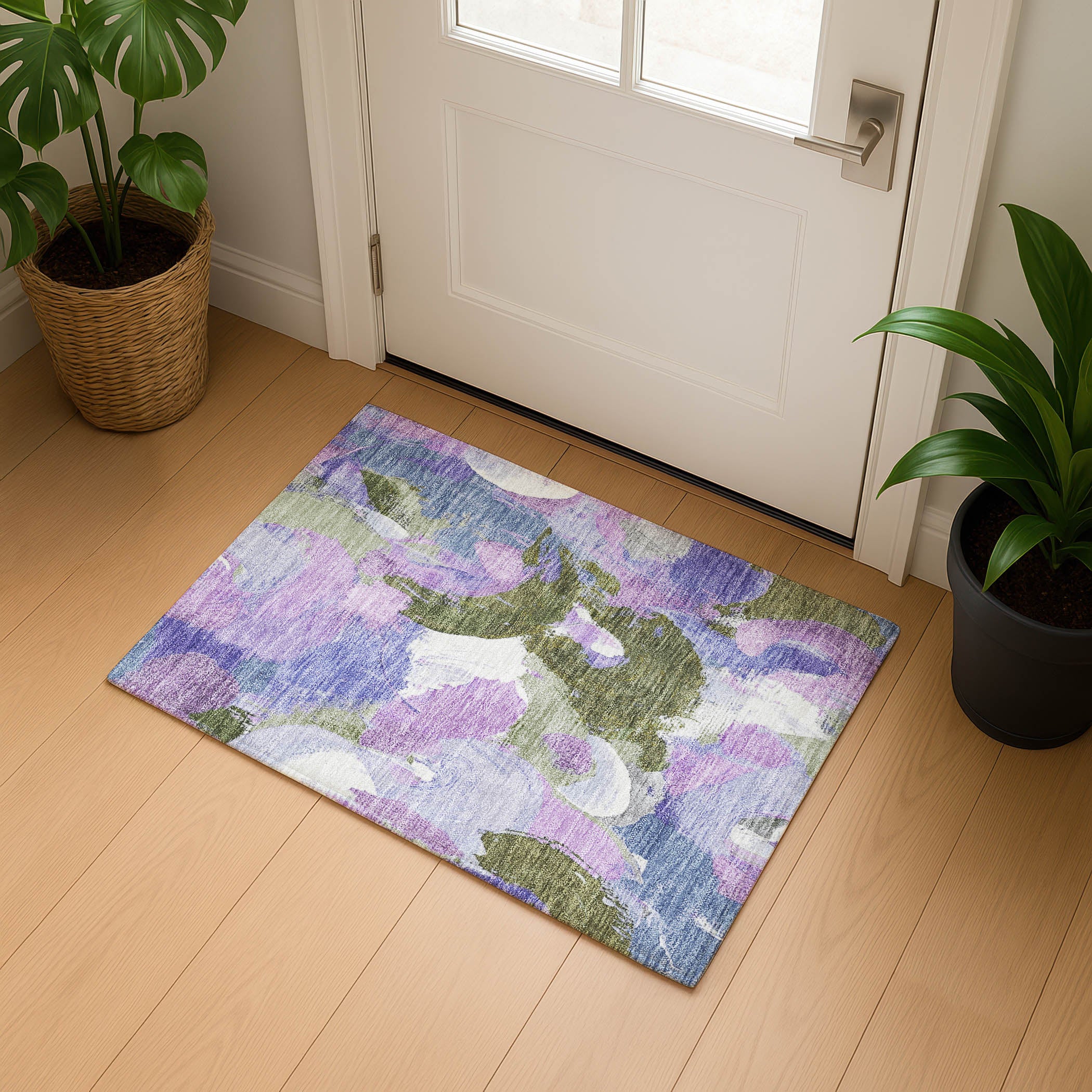 Tallinn Machine Washable Transitional Lavender Purple Rug 1'8" x 2'6" #shape_Rectangle