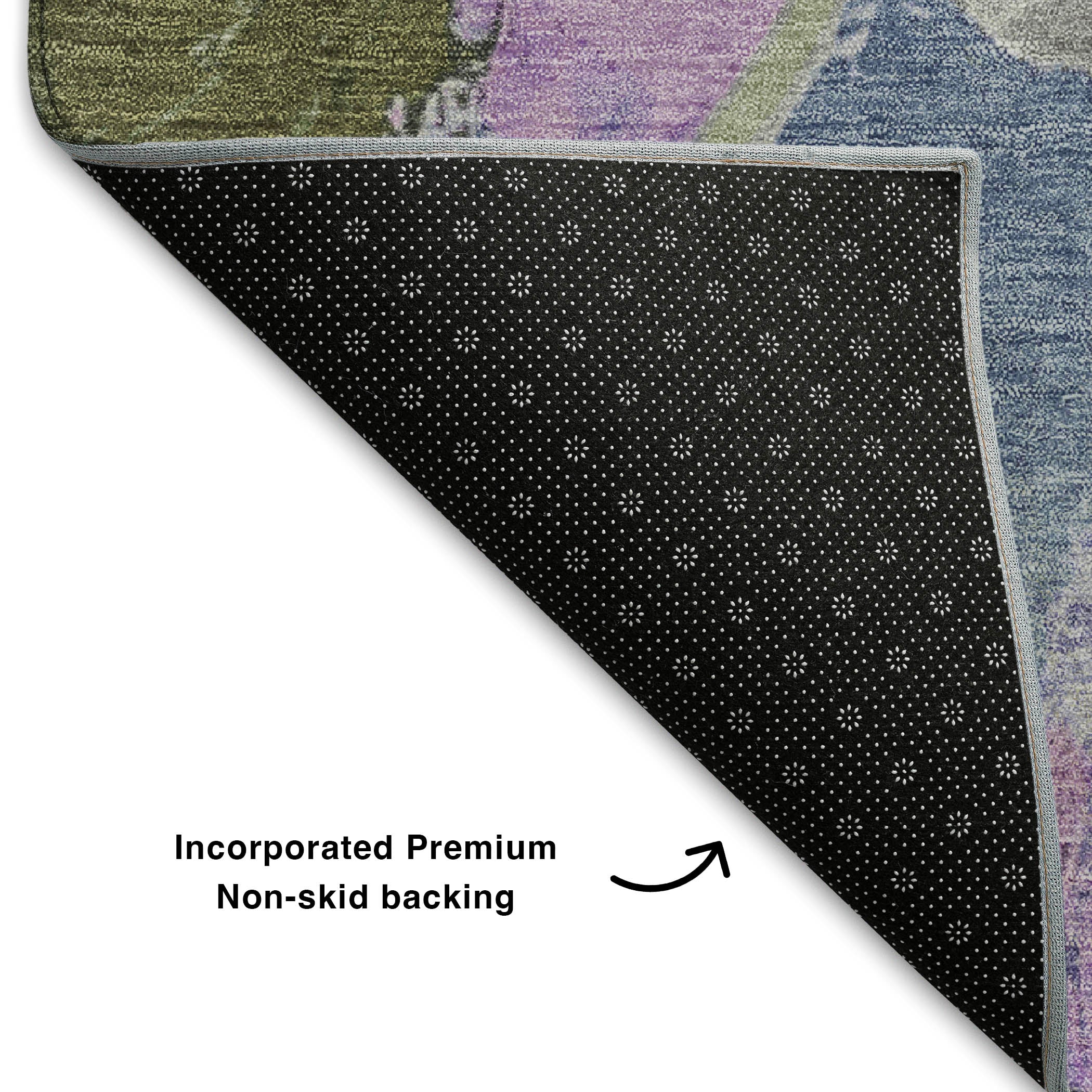 Tallinn Machine Washable Transitional Lavender Purple Rug 1'8" x 2'6" #shape_Rectangle