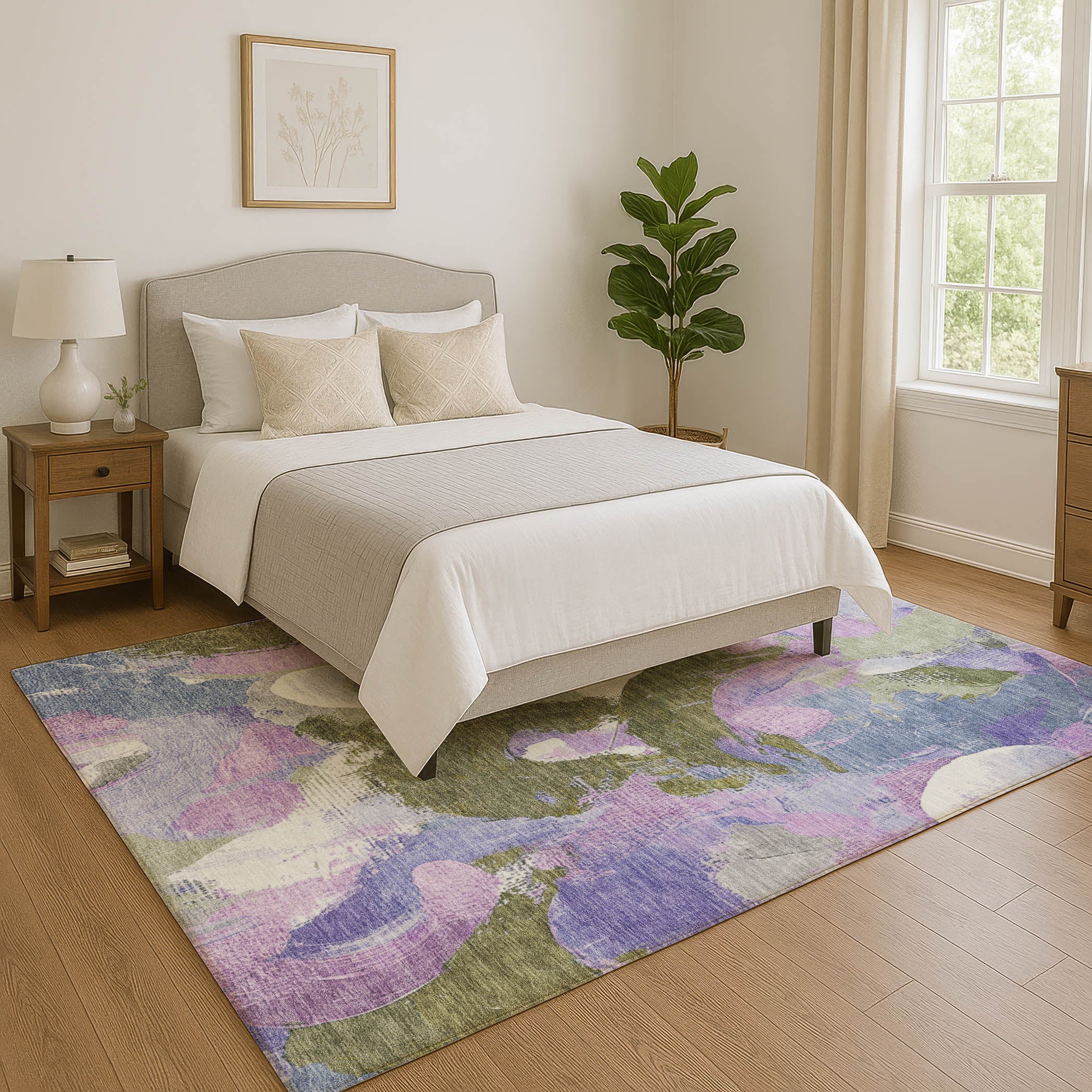 Tallinn Machine Washable Transitional Lavender Purple Rug 2'6" x 3'10" #shape_Rectangle