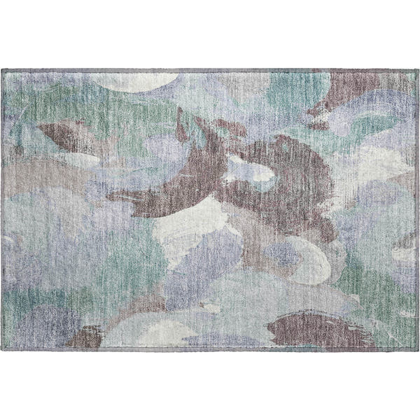 Tallinn Machine Washable Transitional Seafoam Blue Rug 1'8" x 2'6"