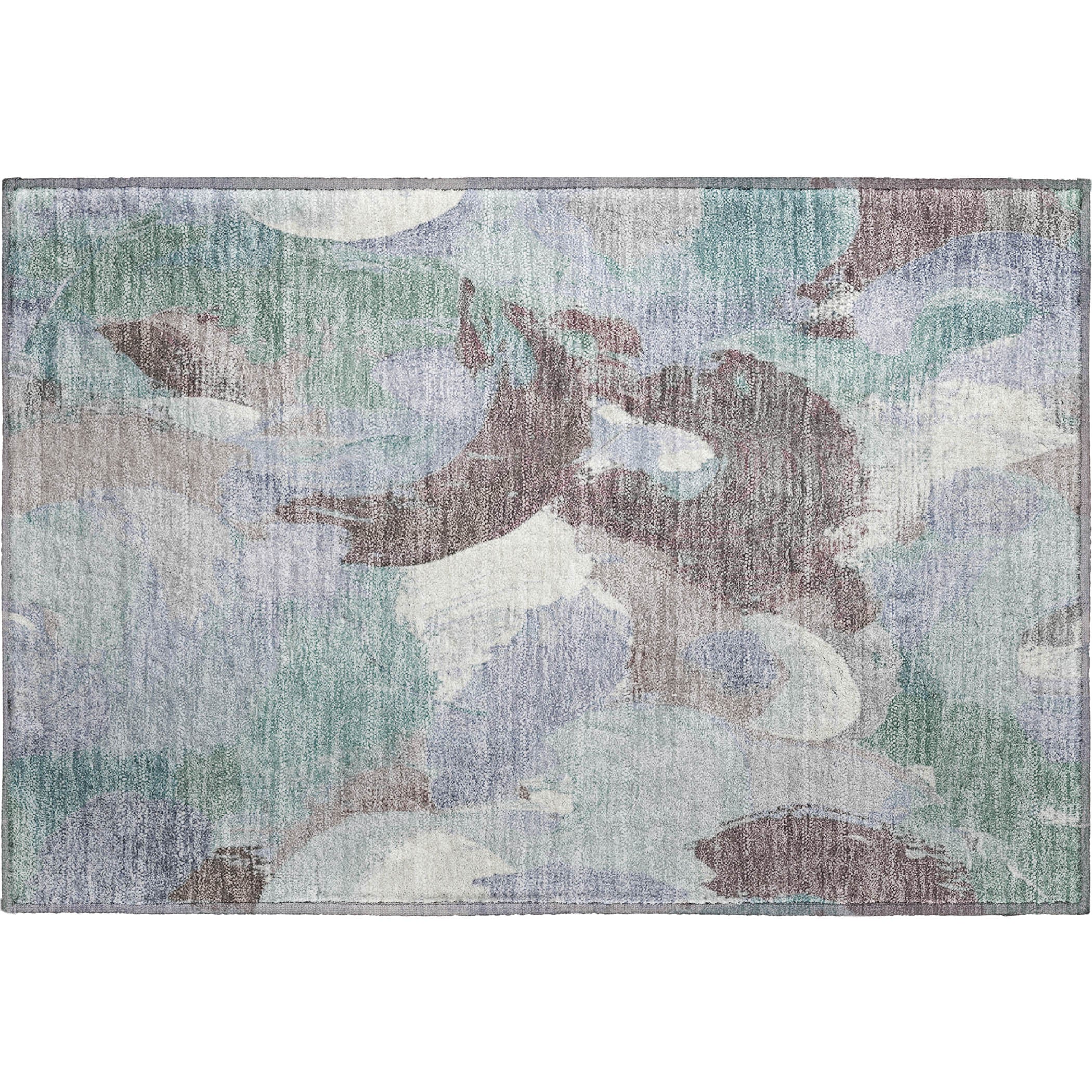 Tallinn Machine Washable Transitional Seafoam Blue Rug 1'8" x 2'6" #shape_Rectangle