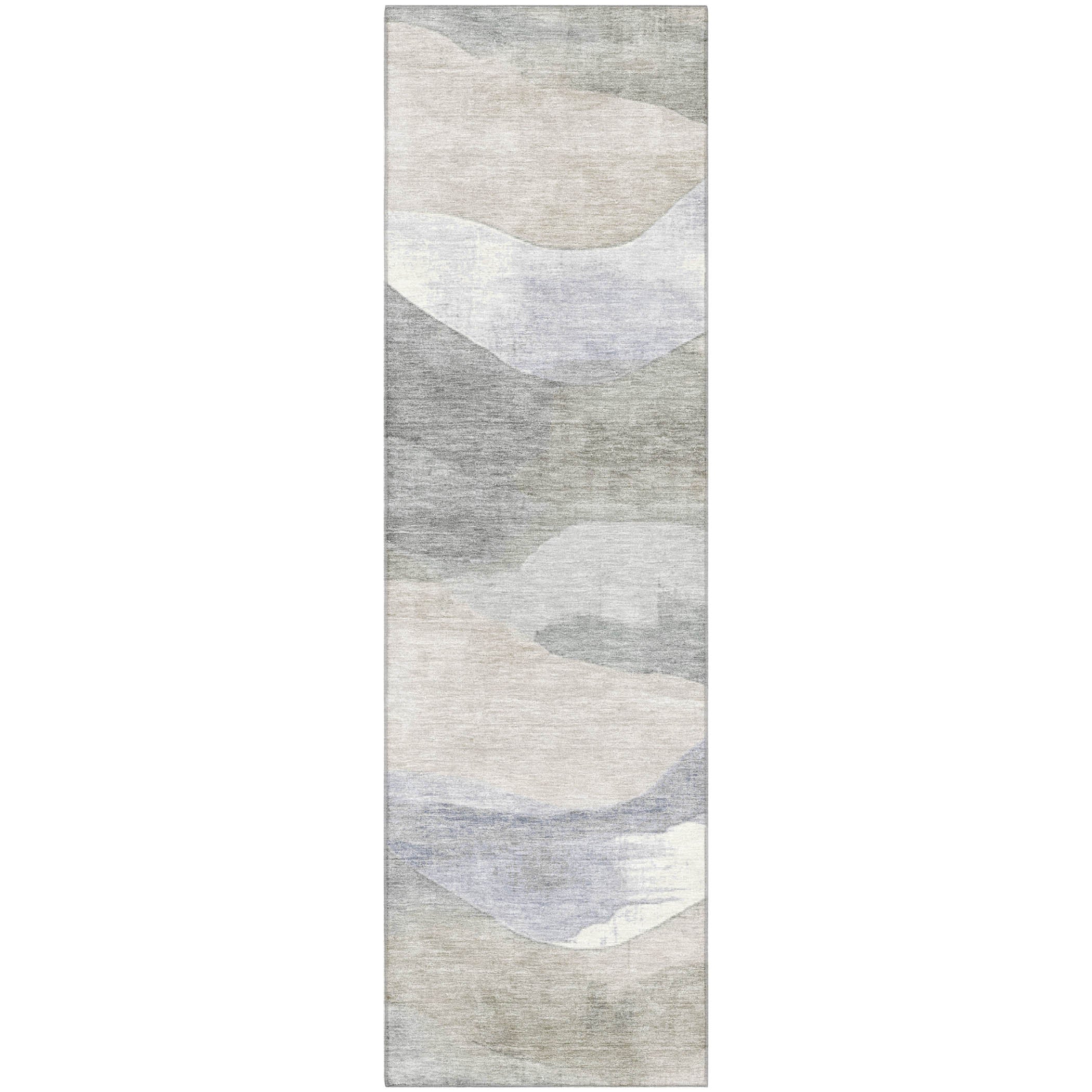Lucerne Machine Washable Transitional Beige Brown Rug 2'3" x 7'6" #shape_Runner