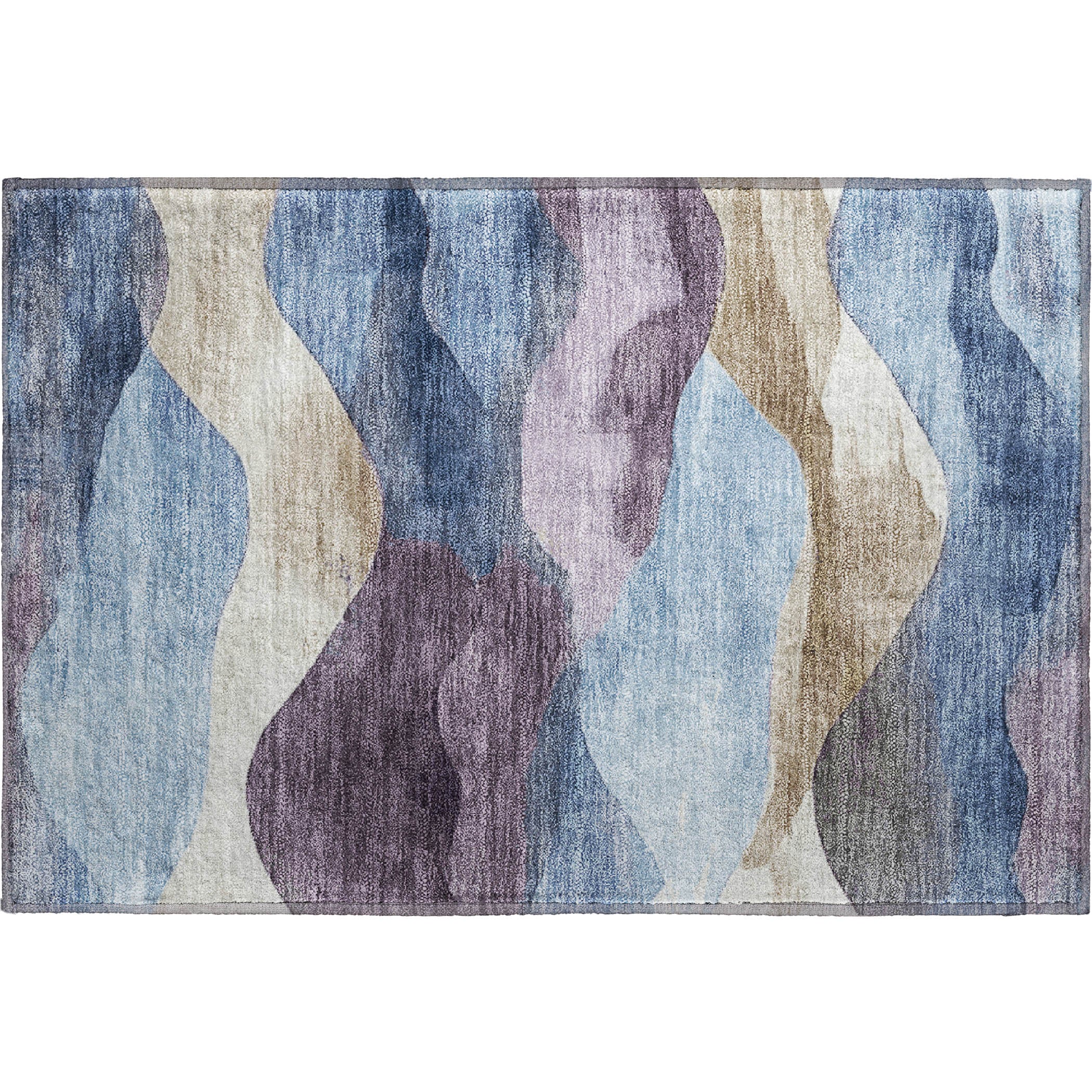 Lucerne Machine Washable Transitional Denim Blue Rug 1'8" x 2'6" #shape_Rectangle
