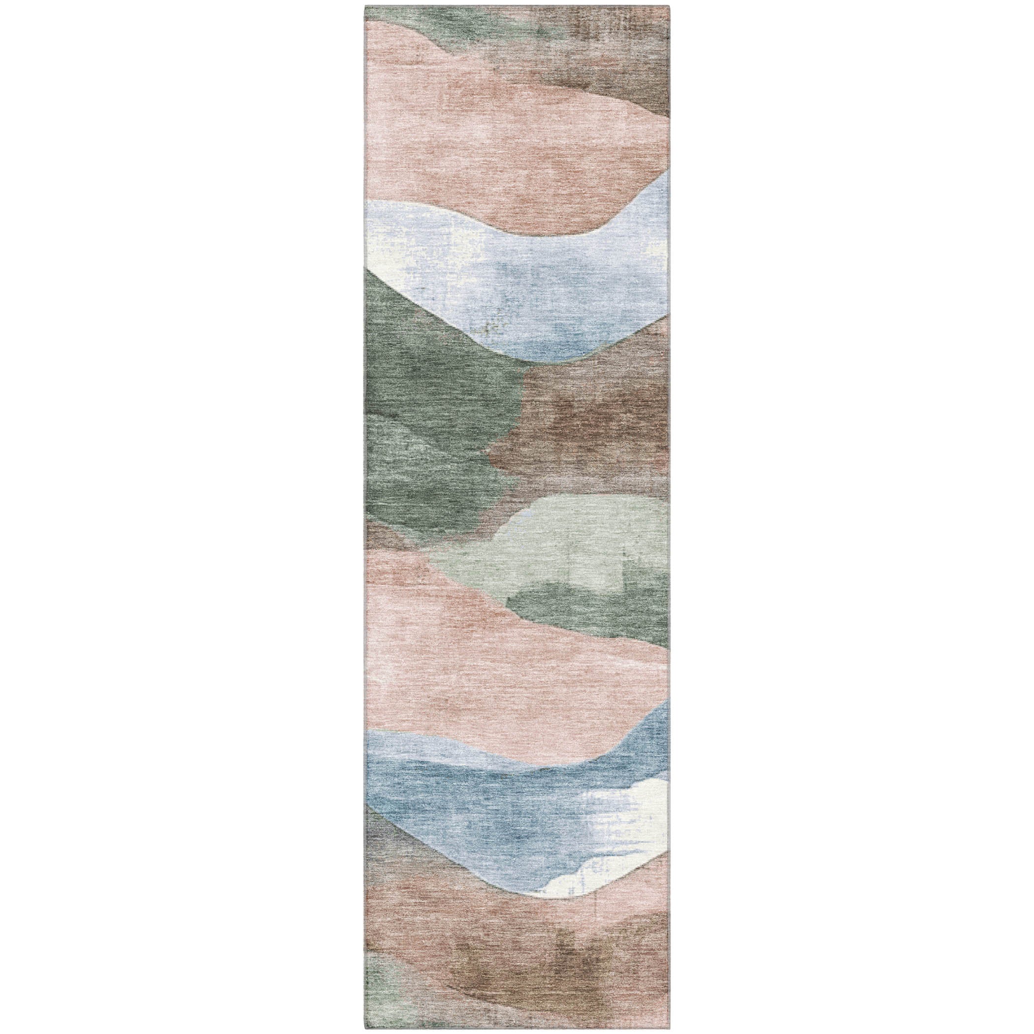 Lucerne Machine Washable Transitional Salmon Orange Rug 2'3" x 7'6" #shape_Runner