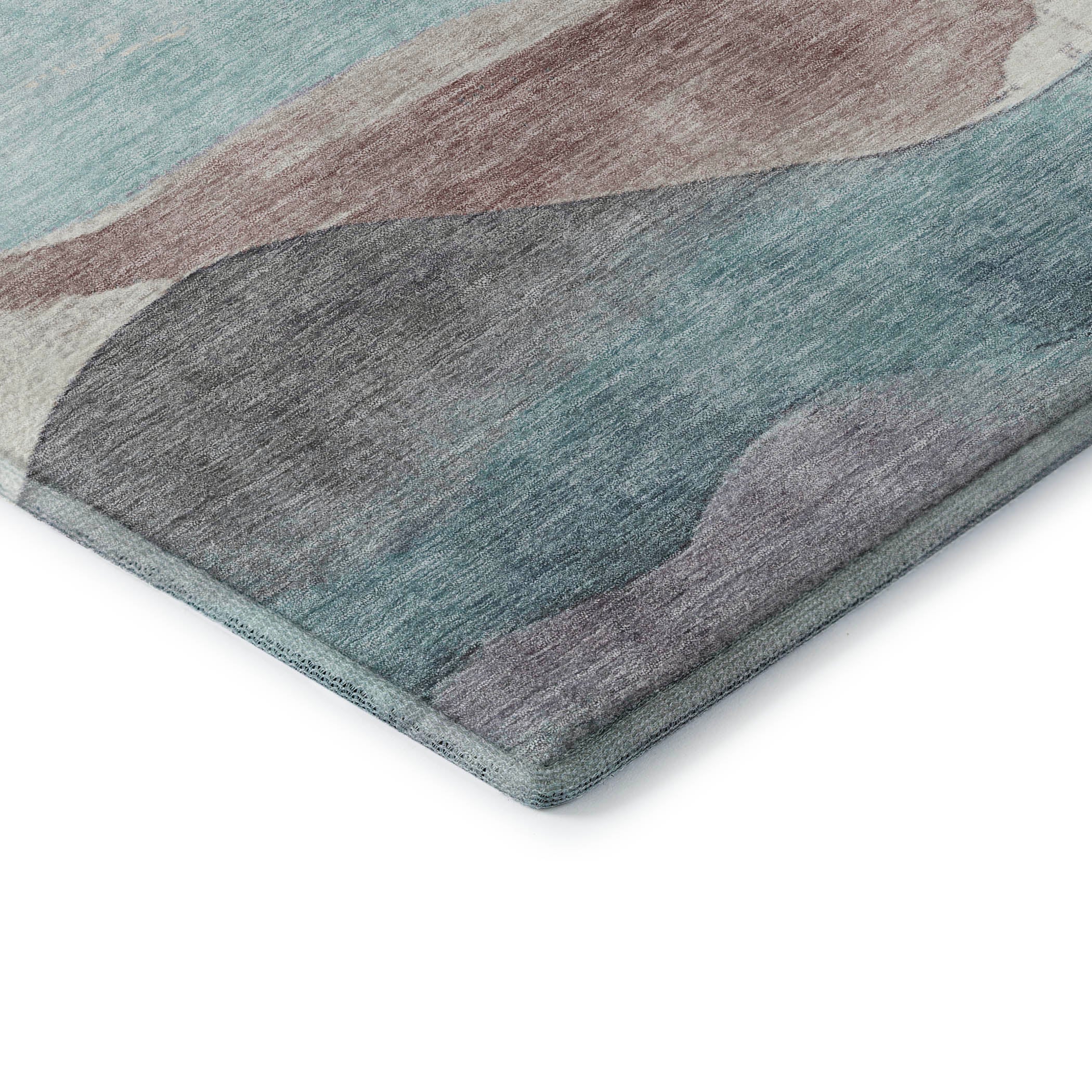 Lucerne Machine Washable Transitional Teal Rug 1'8" x 2'6" #shape_Rectangle