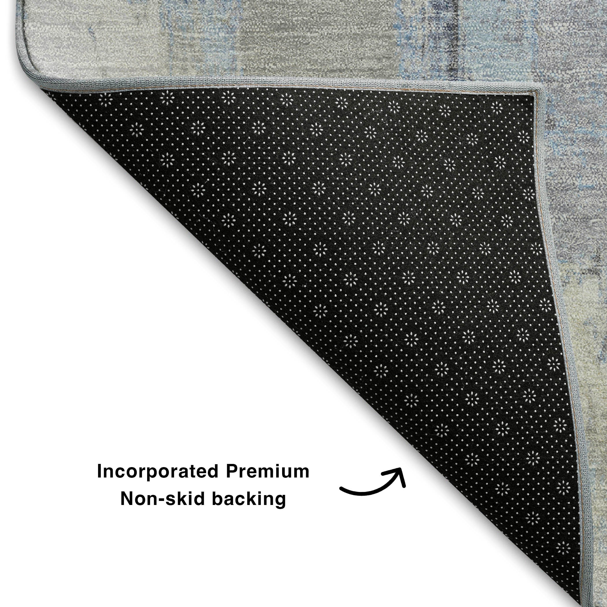 Kathmandu Machine Washable Transitional Denim Blue Rug 1'8" x 2'6" #shape_Rectangle
