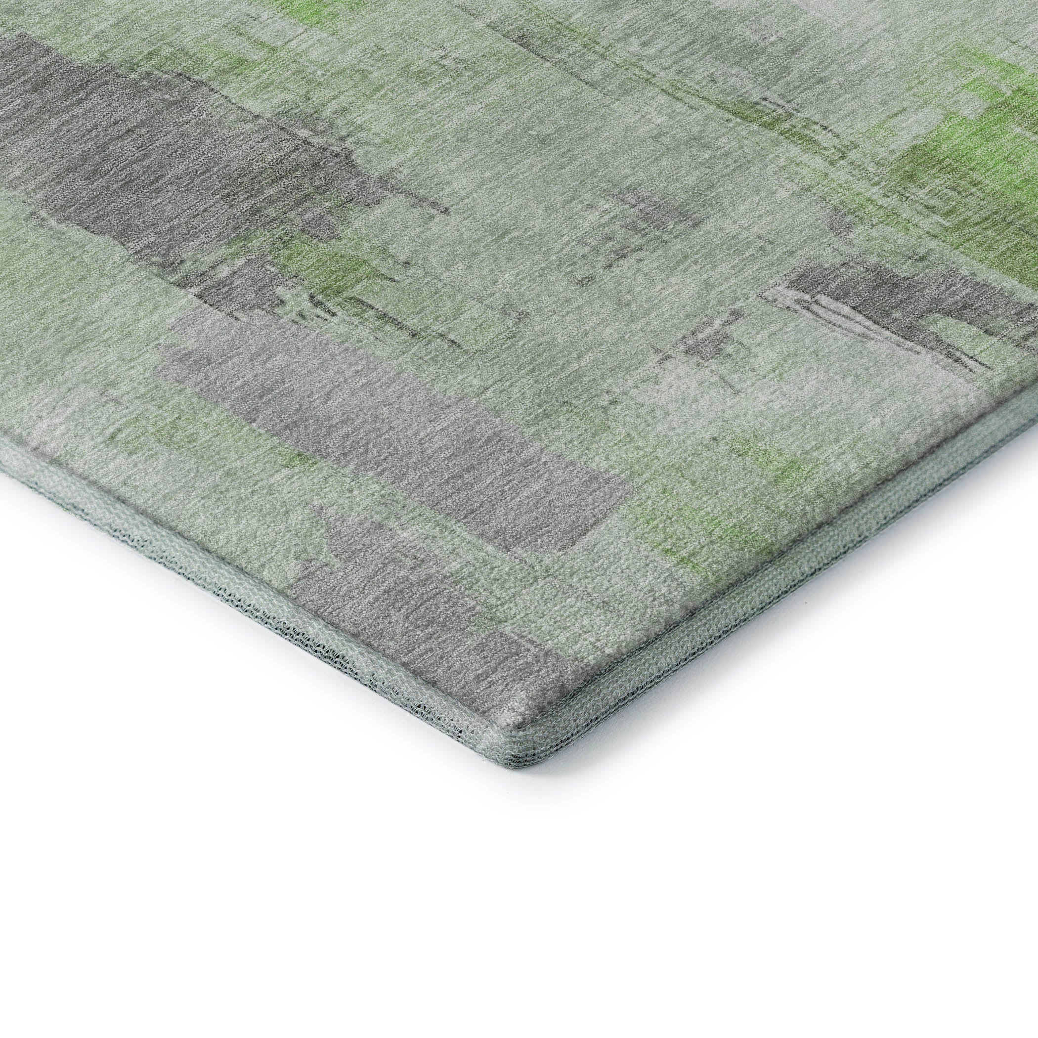 Kathmandu Machine Washable Transitional Green Rug 1'8" x 2'6" #shape_Rectangle