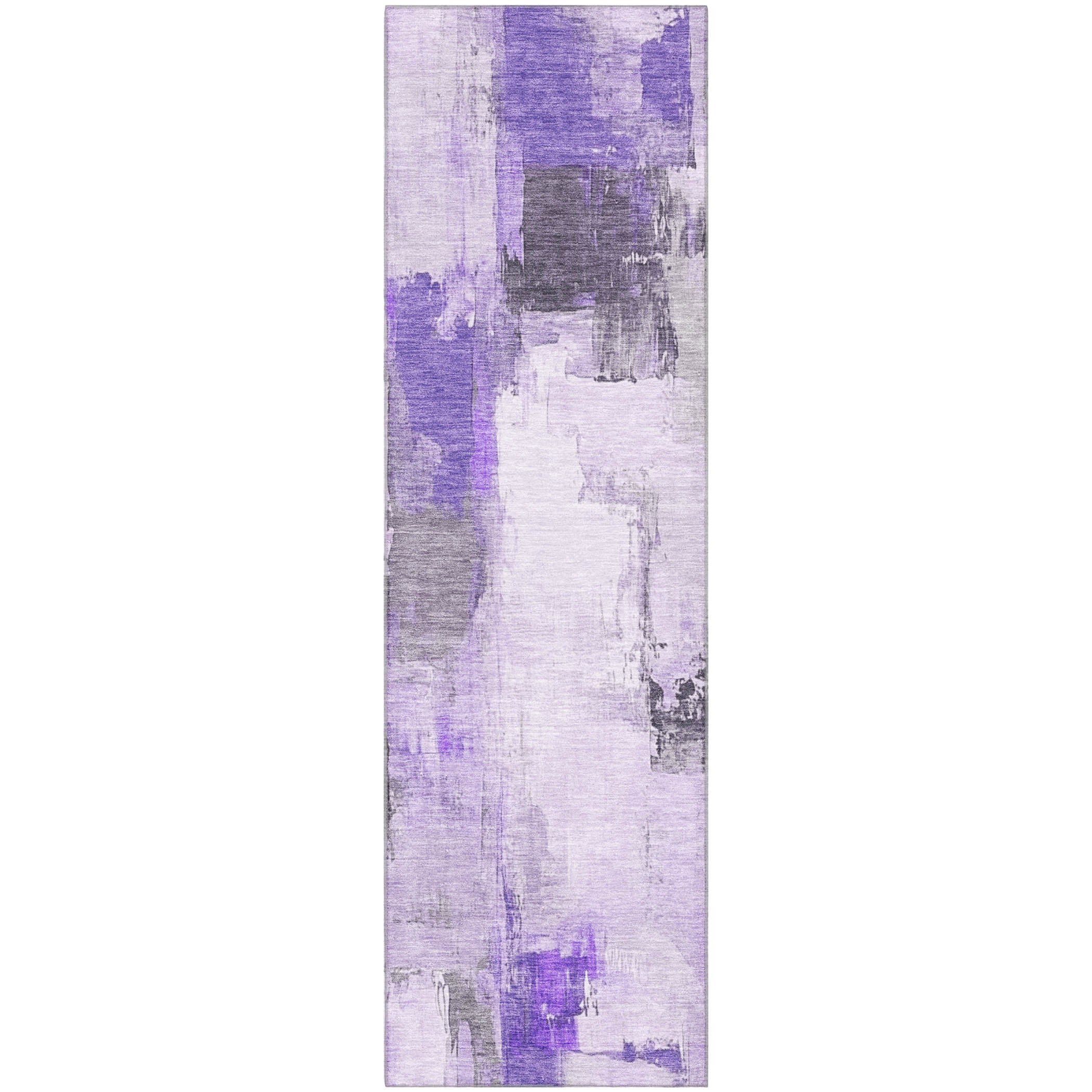 Kathmandu Machine Washable Transitional Lavender Purple Rug 2'3" x 7'6" #shape_Runner