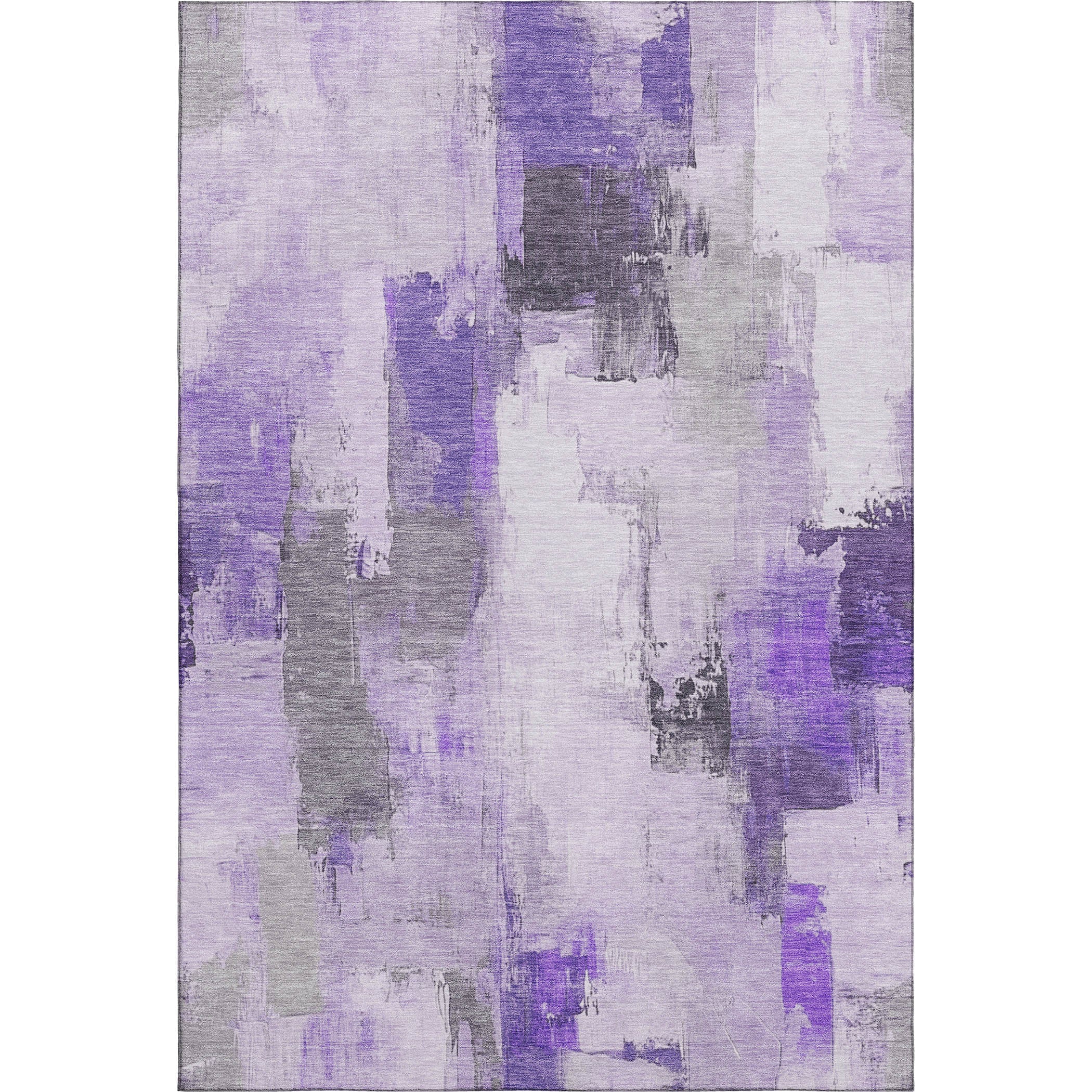 Kathmandu Machine Washable Transitional Lavender Purple Rug 2'6" x 3'10" #shape_Rectangle