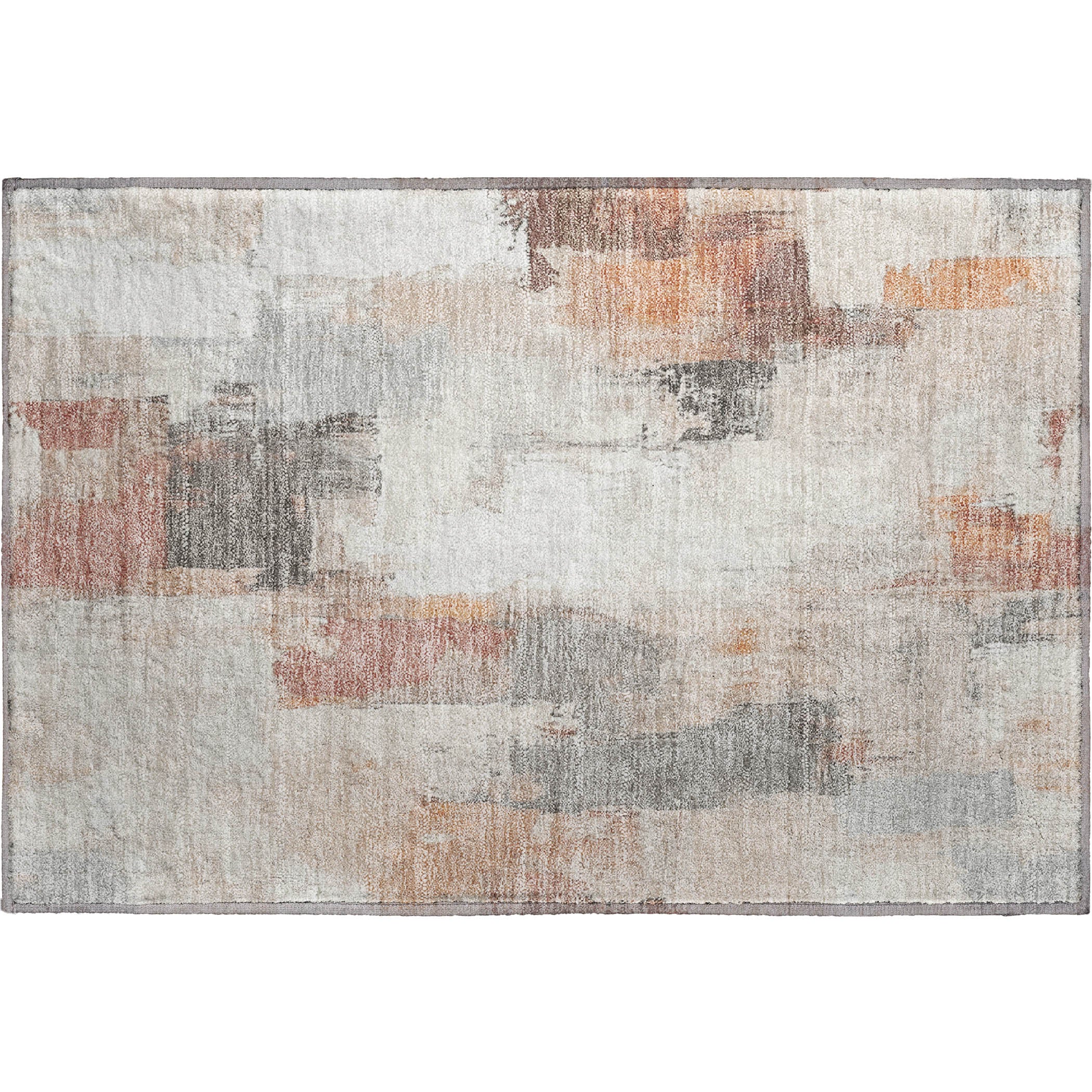 Kathmandu Machine Washable Transitional Paprika Orange Rug 1'8" x 2'6" #shape_Rectangle