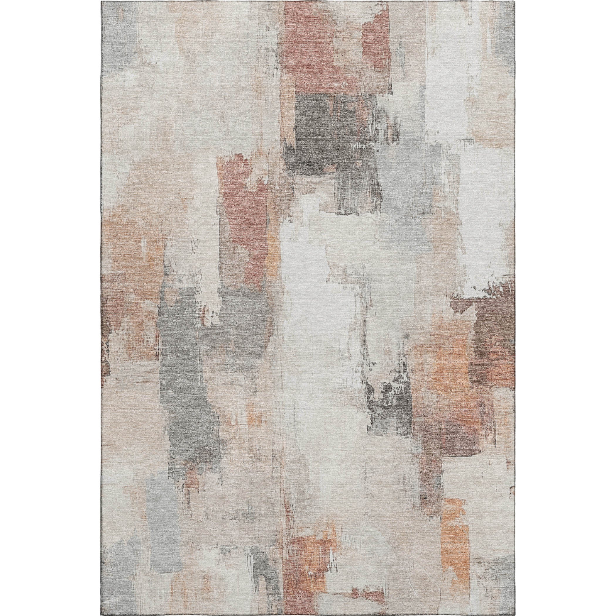 Kathmandu Machine Washable Transitional Paprika Orange Rug 2'6" x 3'10" #shape_Rectangle