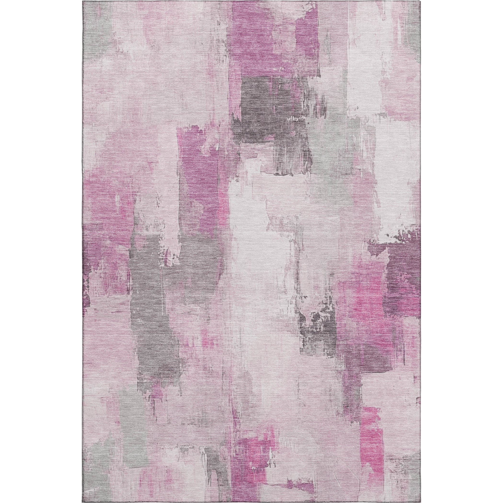 Kathmandu Machine Washable Transitional Pink Rug 2'6" x 3'10" #shape_Rectangle