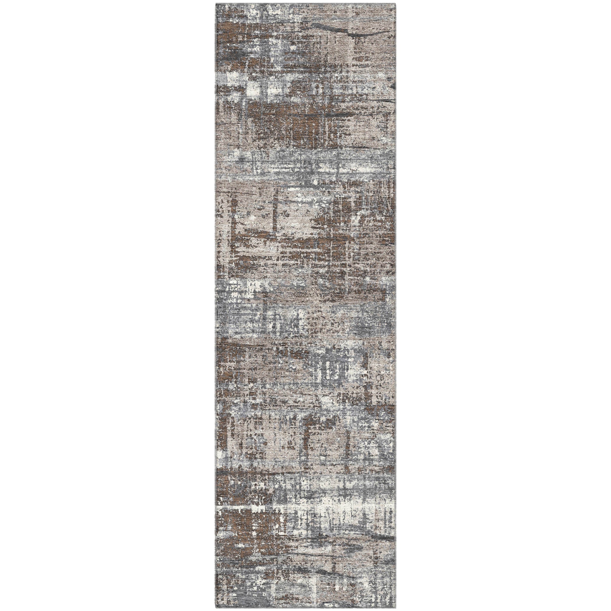 Budapest Machine Washable Transitional Brown Rug 2'3" x 7'6" #shape_Runner