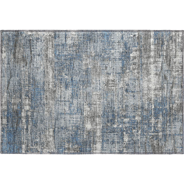 Budapest Machine Washable Transitional Denim Blue Rug 1'8" x 2'6"