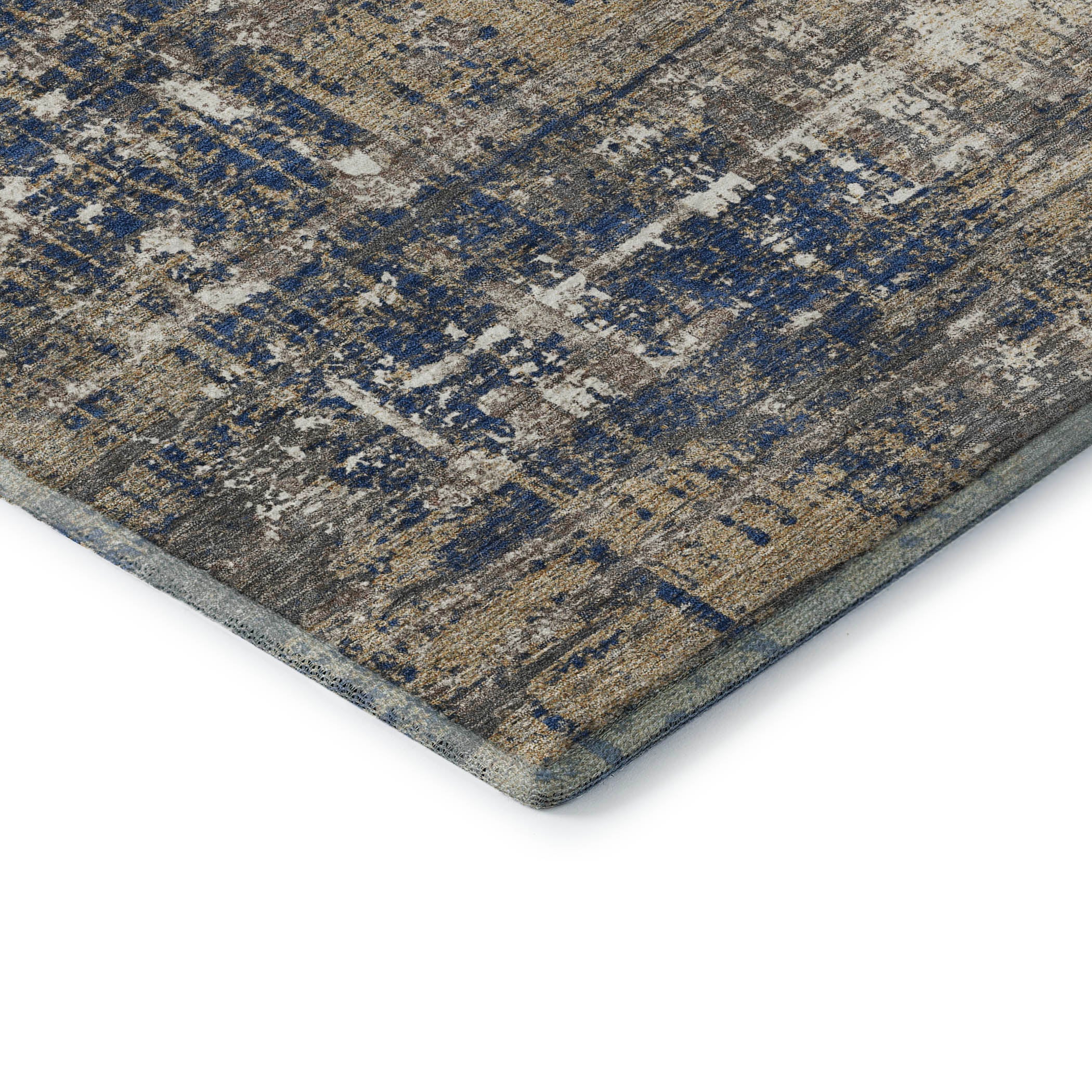 Budapest Machine Washable Transitional Navy Blue Rug 1'8" x 2'6" #shape_Rectangle