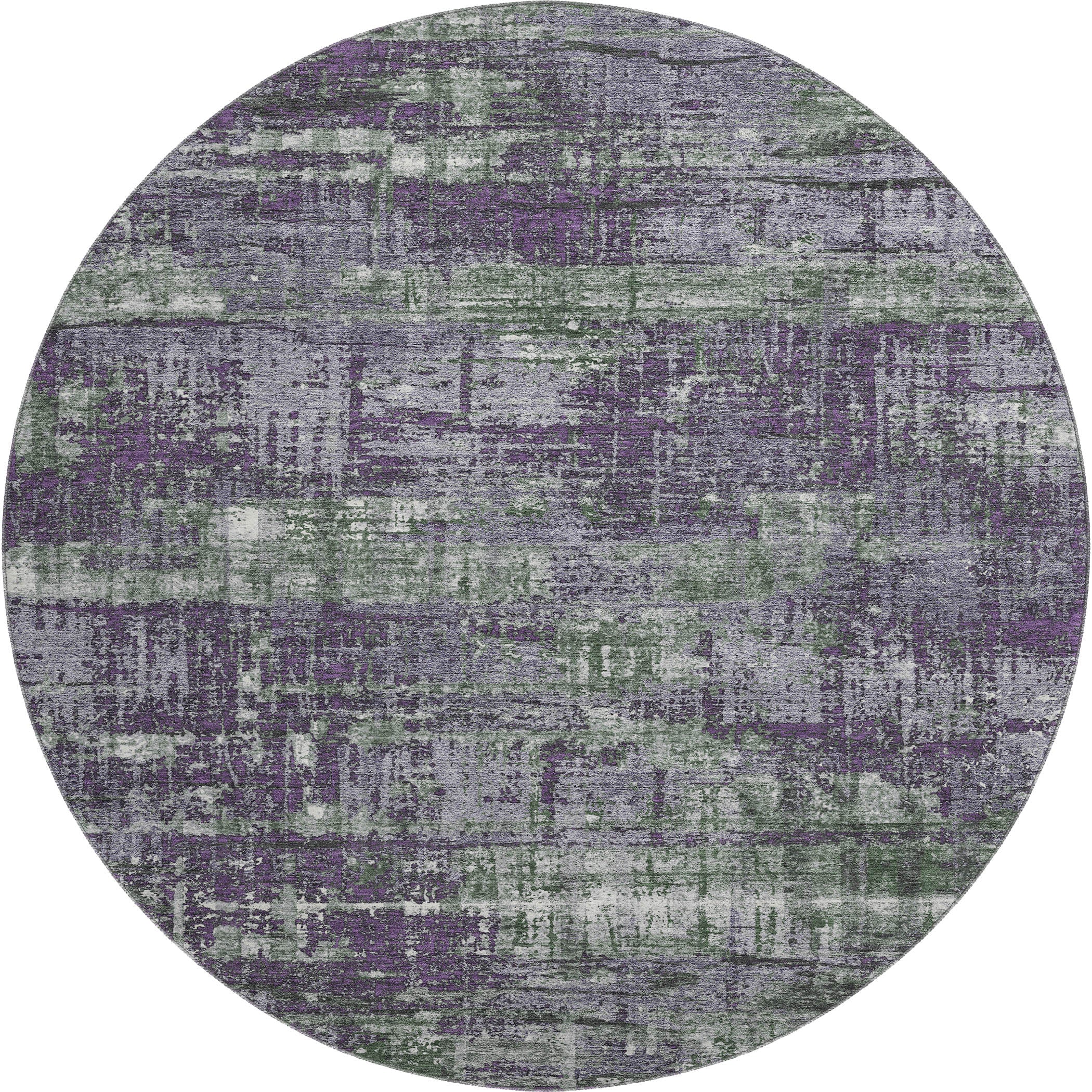 Budapest Machine Washable Transitional Purple Rug 8' x 8' #shape_Round
