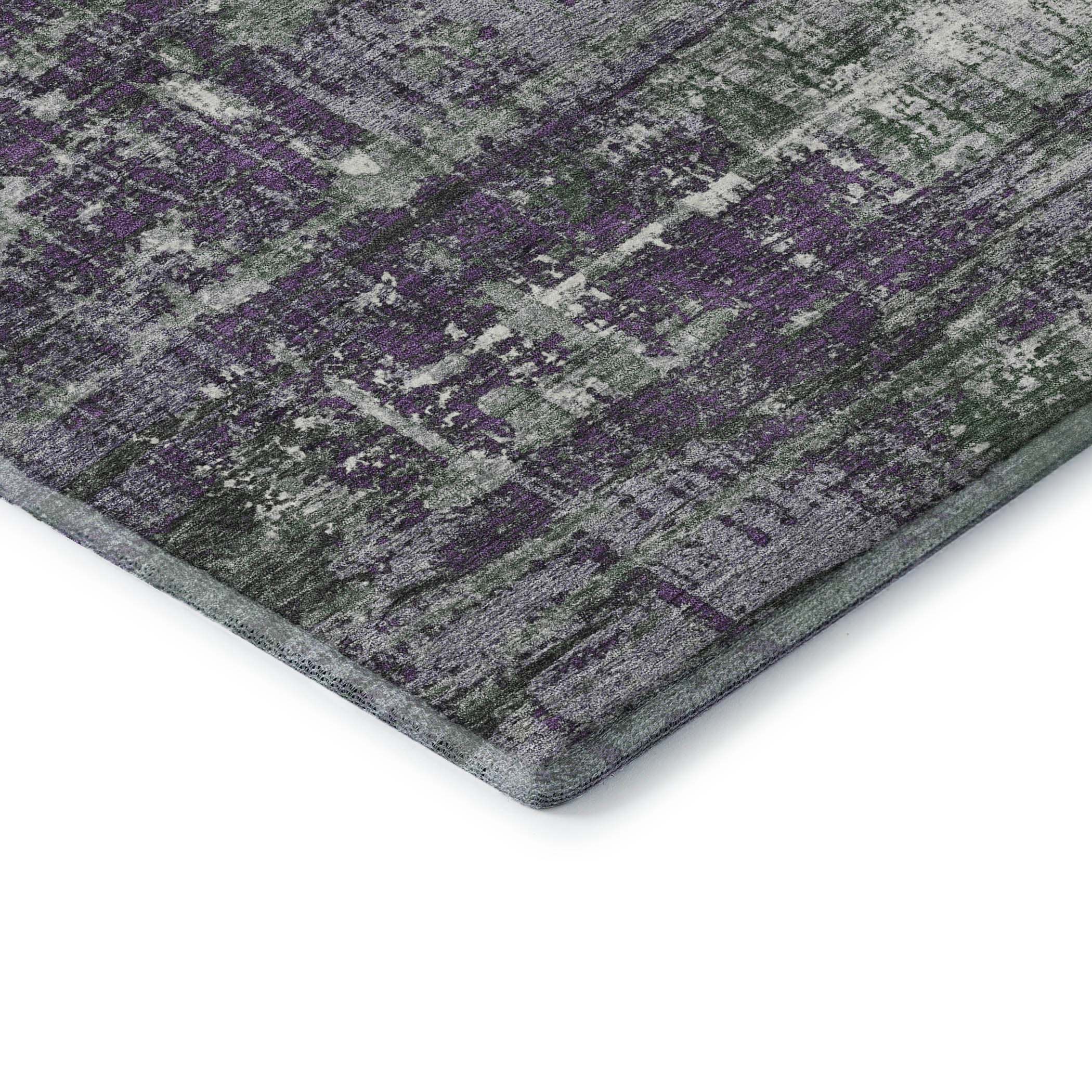 Budapest Machine Washable Transitional Purple Rug 1'8" x 2'6" #shape_Rectangle