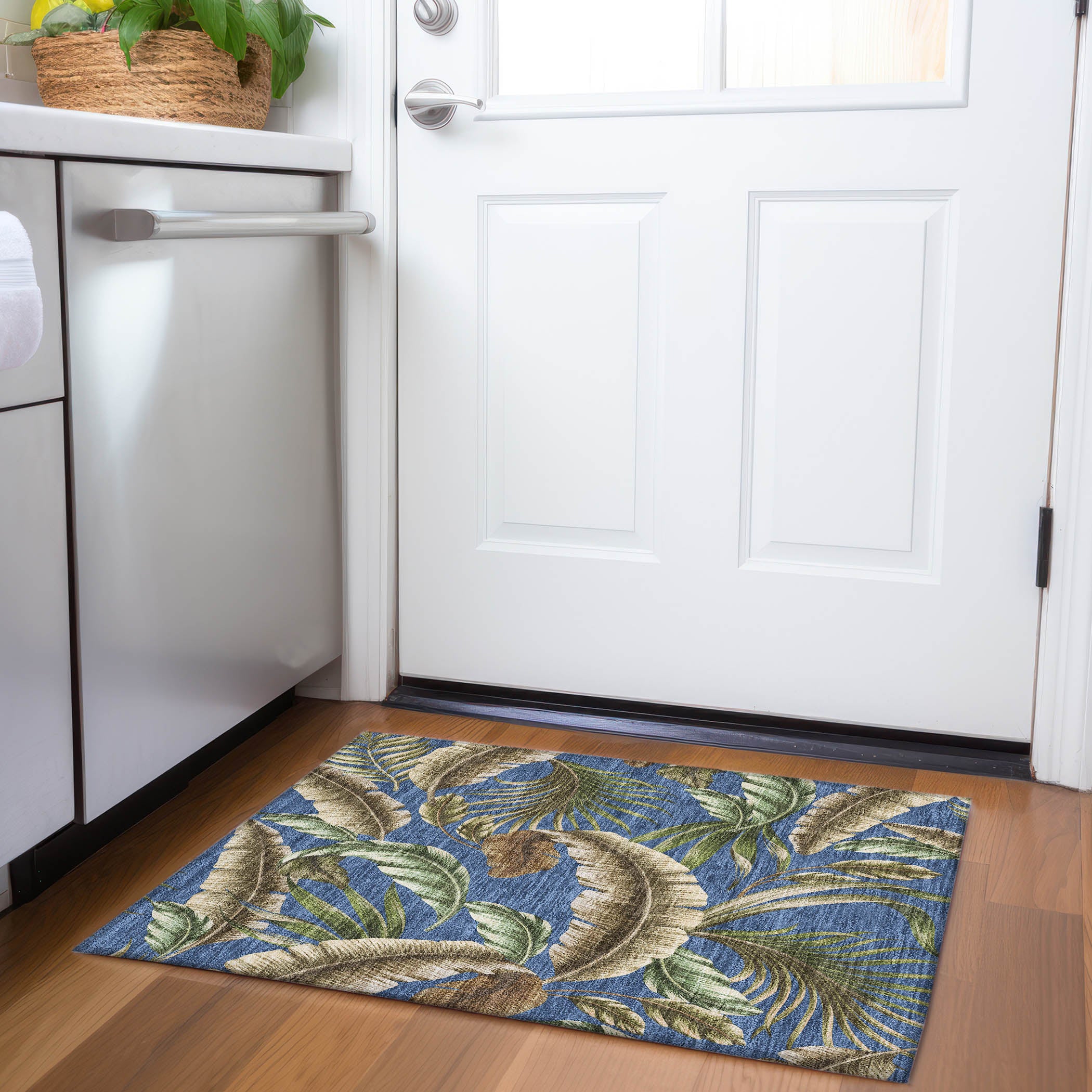 Siena Machine Washable Tropical Blue Rug 1'8" x 2'6" #shape_Rectangle